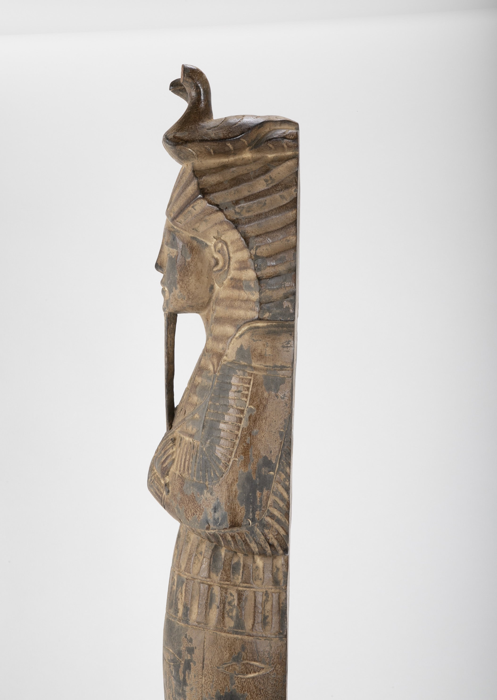 French Egyptian Revival Carved Wood Figure of King Tutankamun
