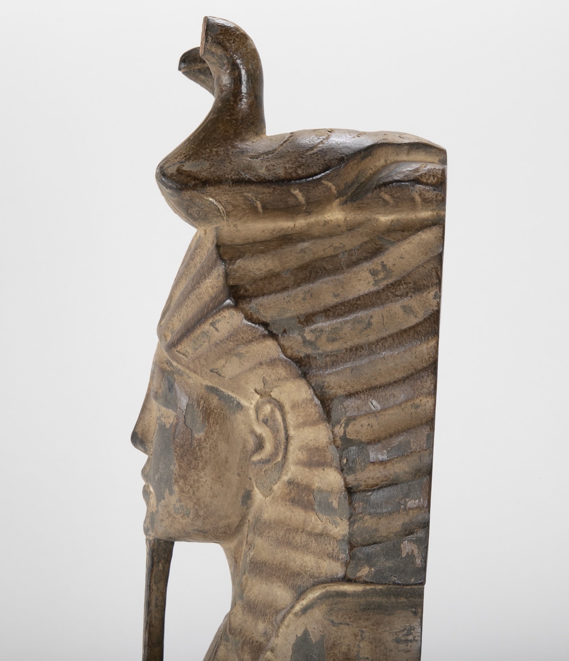 French Egyptian Revival Carved Wood Figure of King Tutankamun