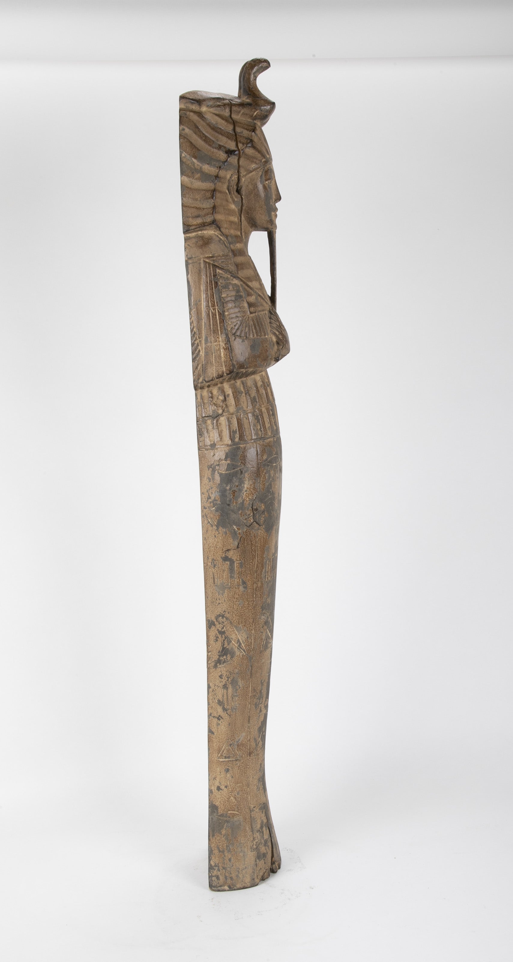 French Egyptian Revival Carved Wood Figure of King Tutankamun