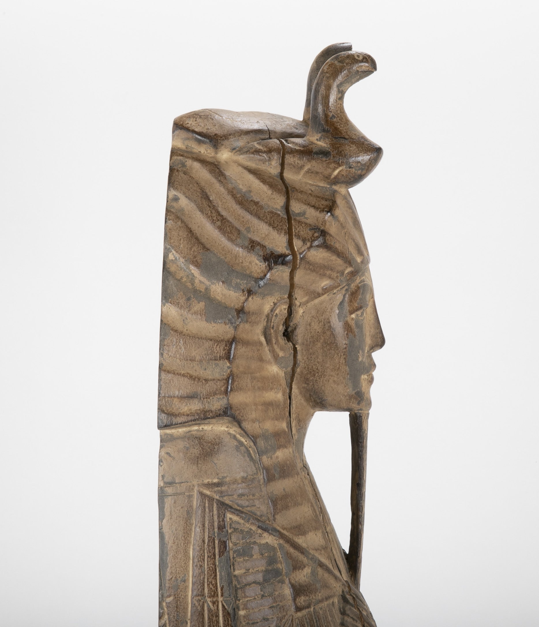 French Egyptian Revival Carved Wood Figure of King Tutankamun