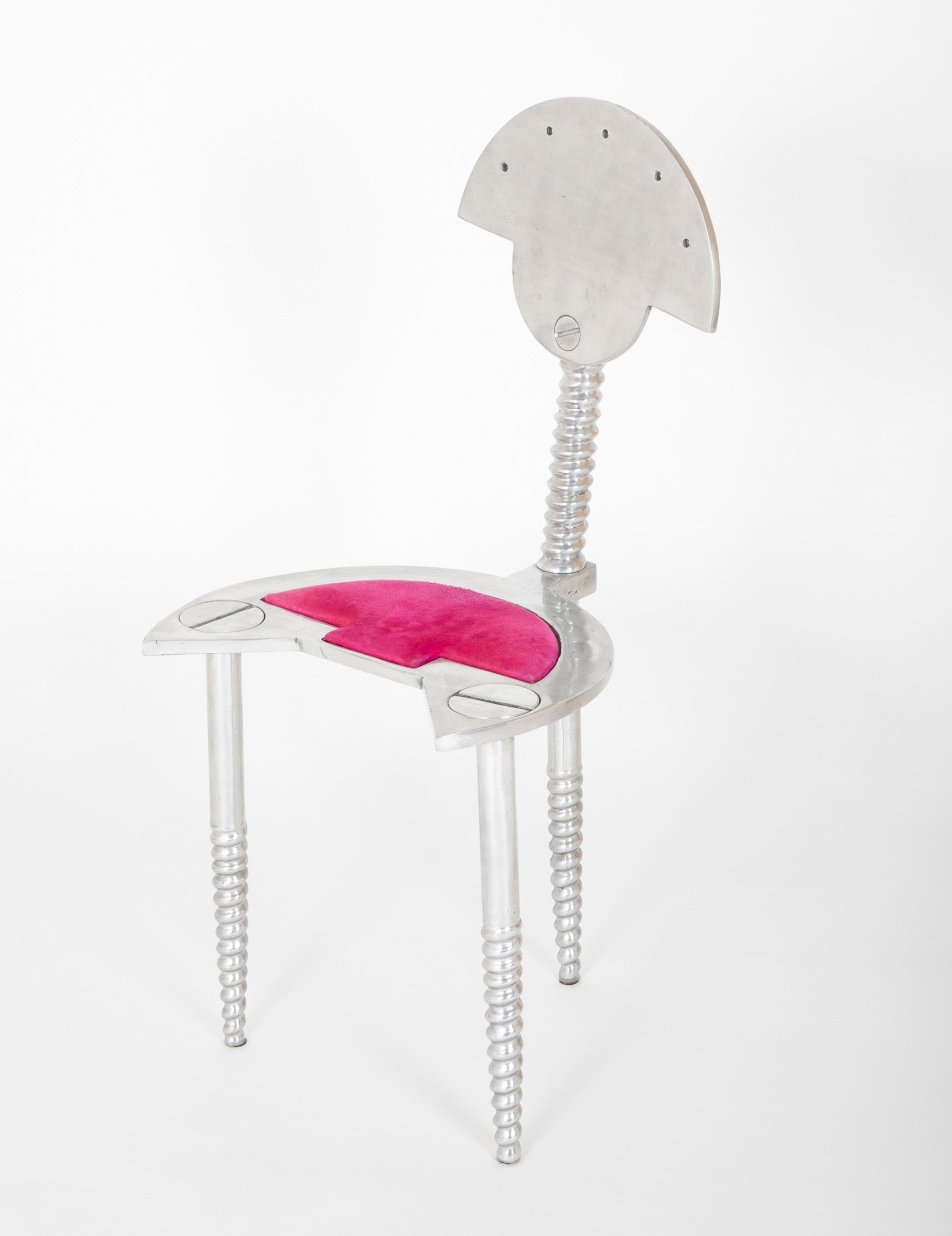 Mid-Century Italian Polished Metal Chair as Sculpture
