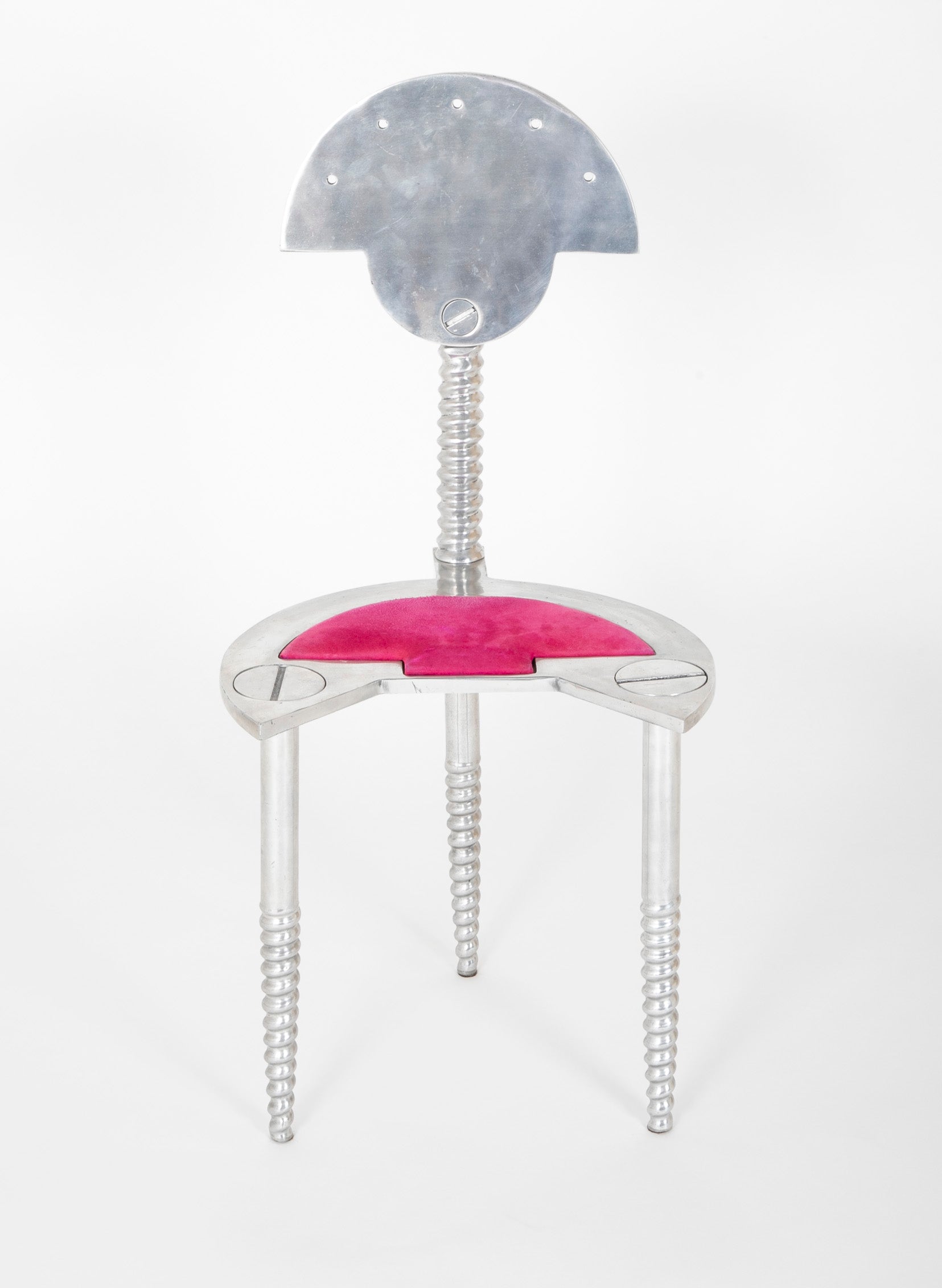 Mid-Century Italian Polished Metal Chair as Sculpture