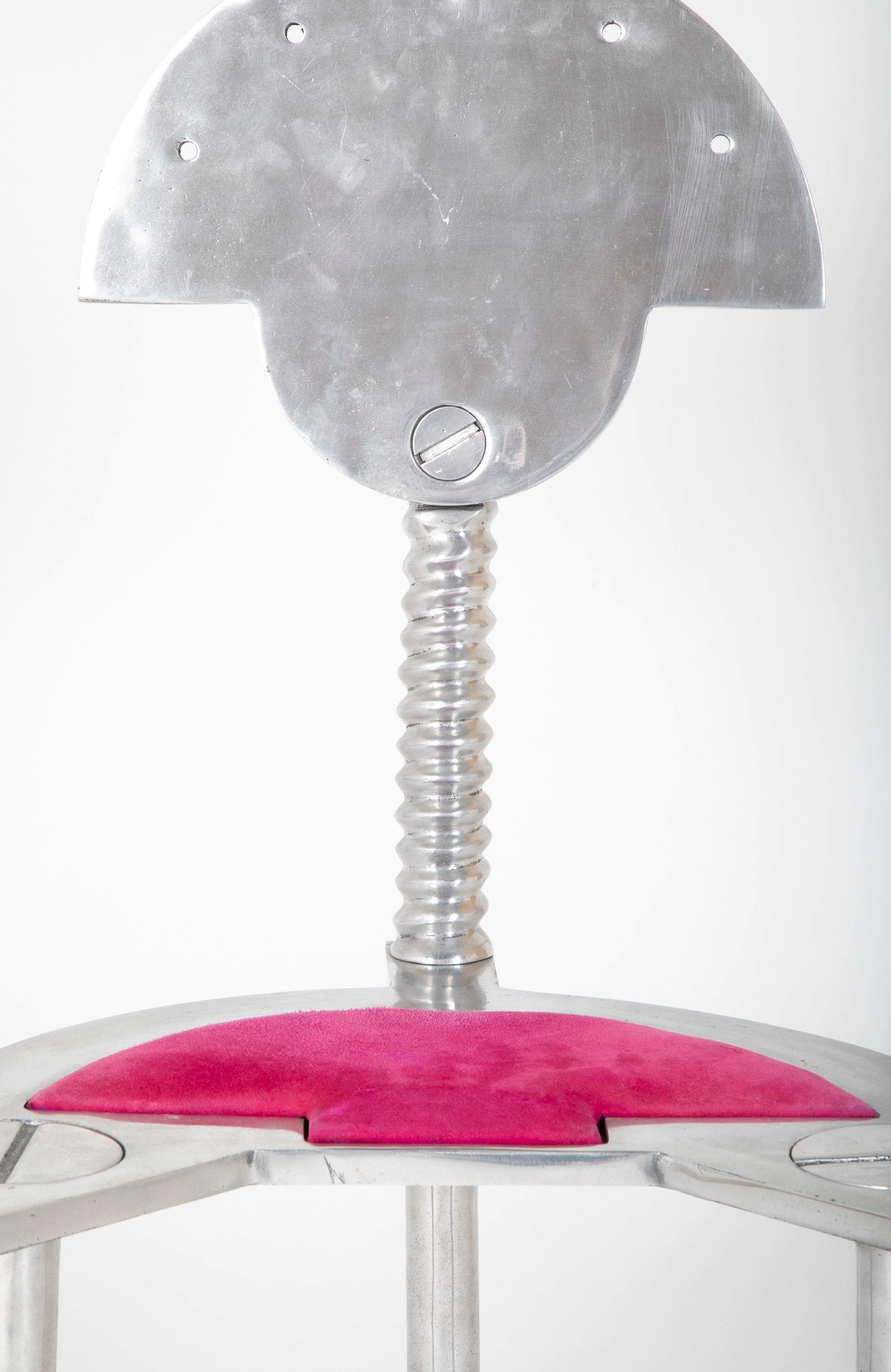 Mid-Century Italian Polished Metal Chair as Sculpture