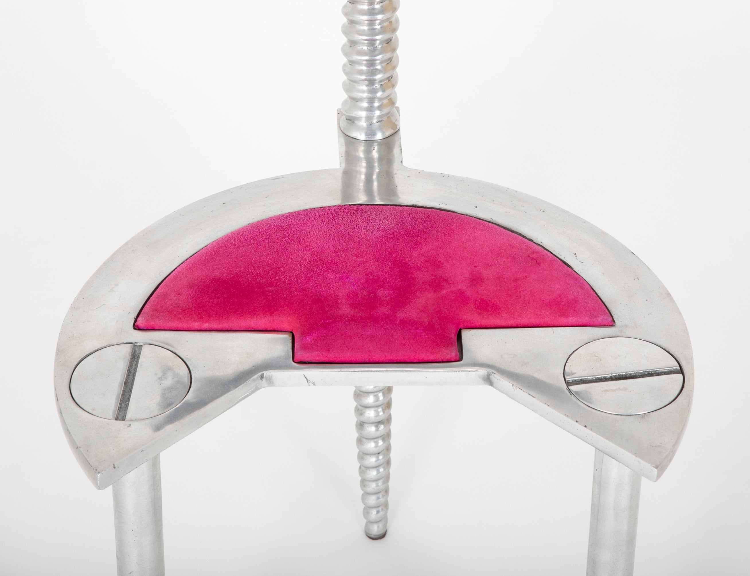 Mid-Century Italian Polished Metal Chair as Sculpture