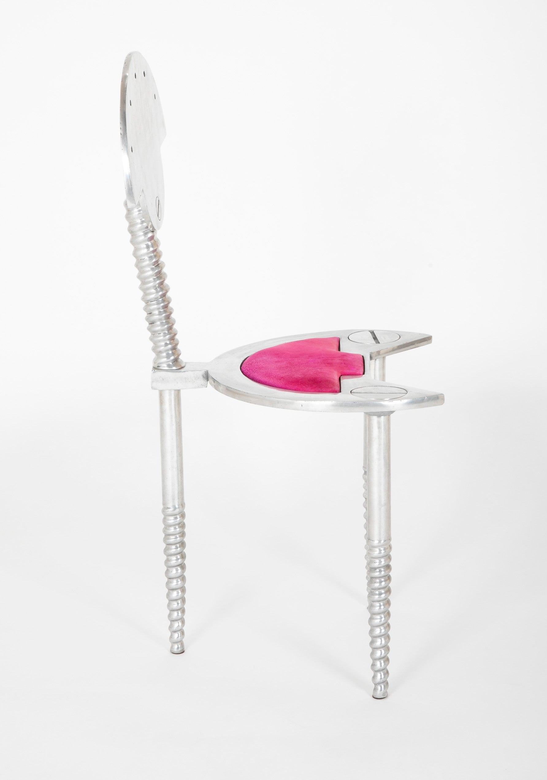 Mid-Century Italian Polished Metal Chair as Sculpture