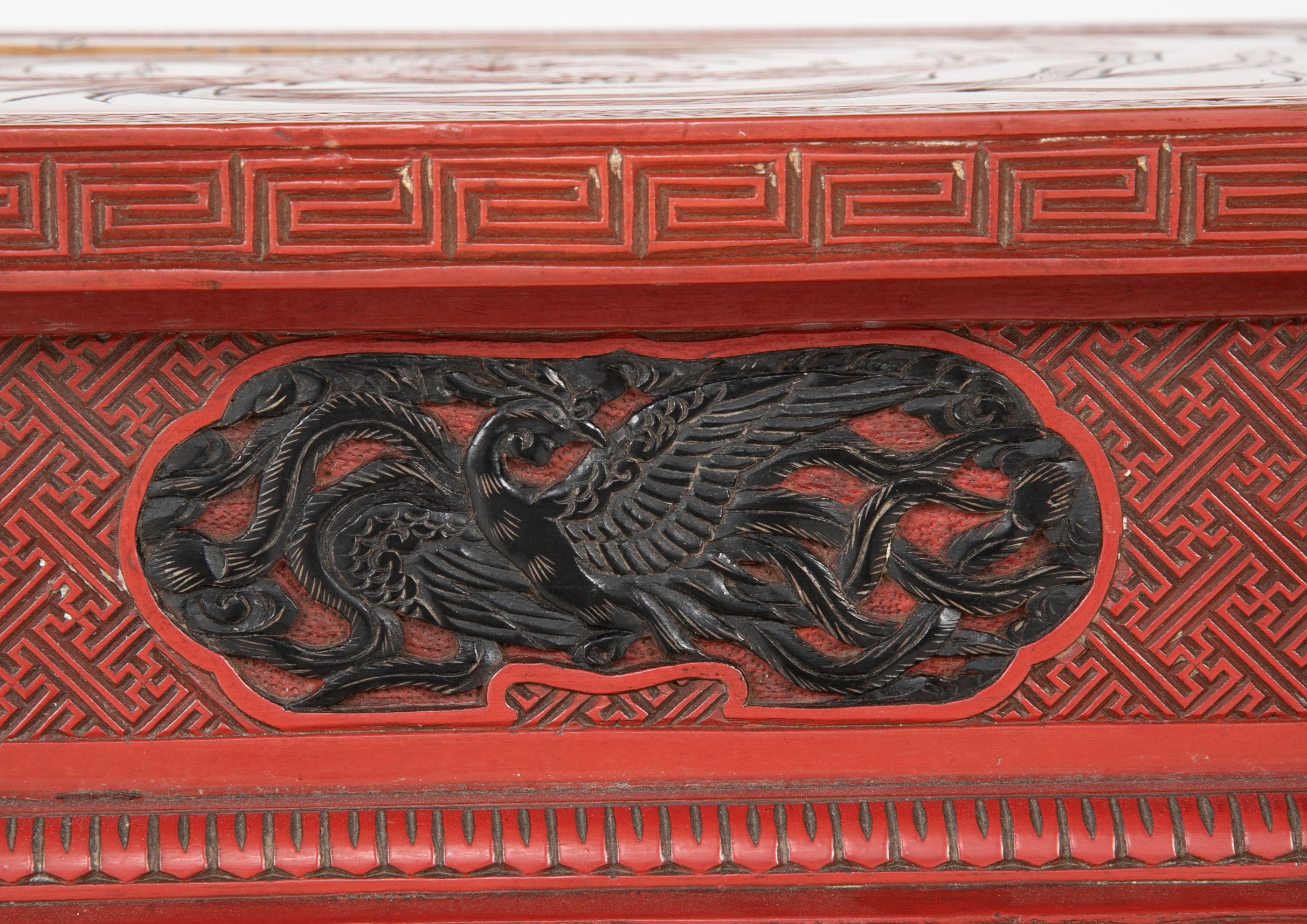 A Cinnabar Lacquer Stand of Square Sectioned Form