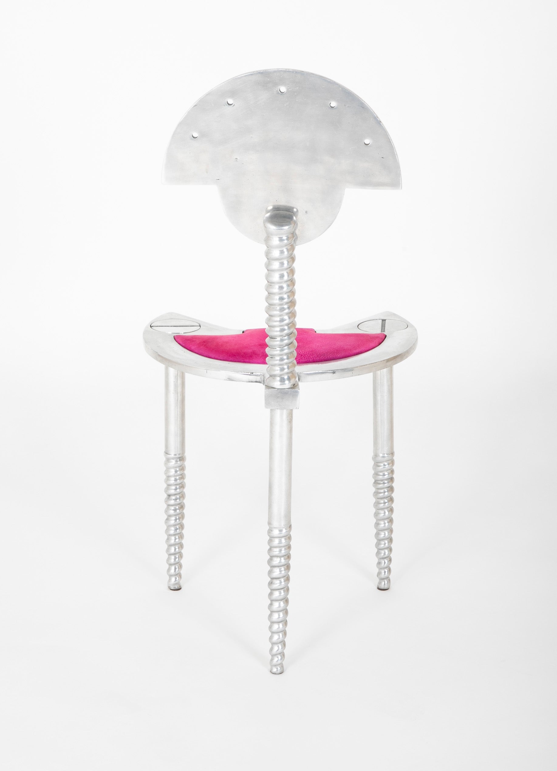 Mid-Century Italian Polished Metal Chair as Sculpture