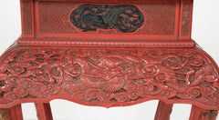 A Cinnabar Lacquer Stand of Square Sectioned Form