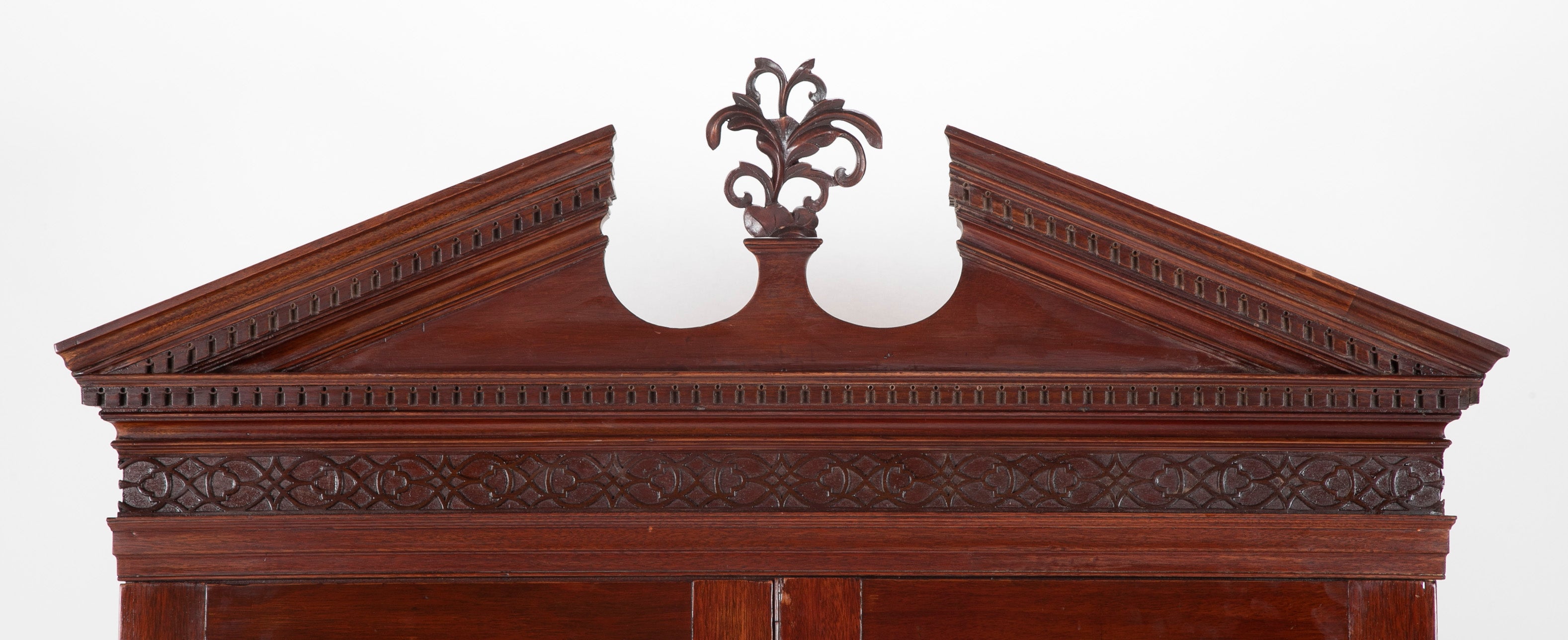 Mahogany Pediment Top Two Part Secretary