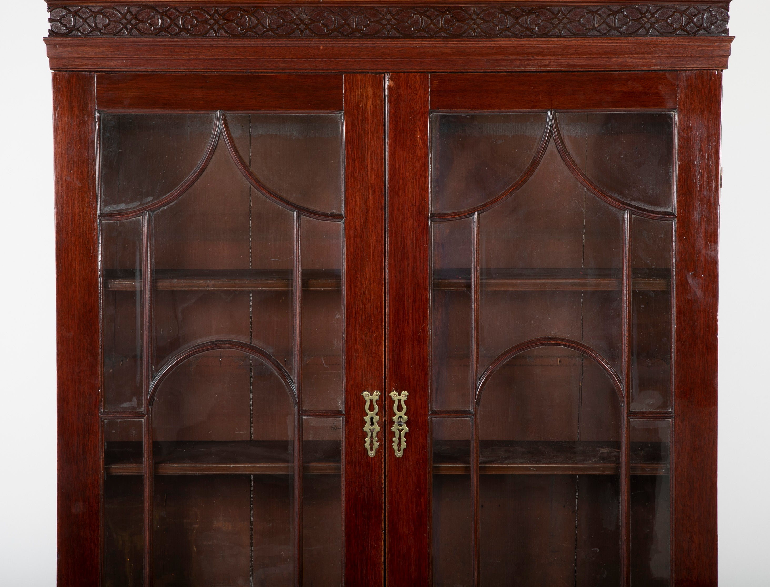 Mahogany Pediment Top Two Part Secretary