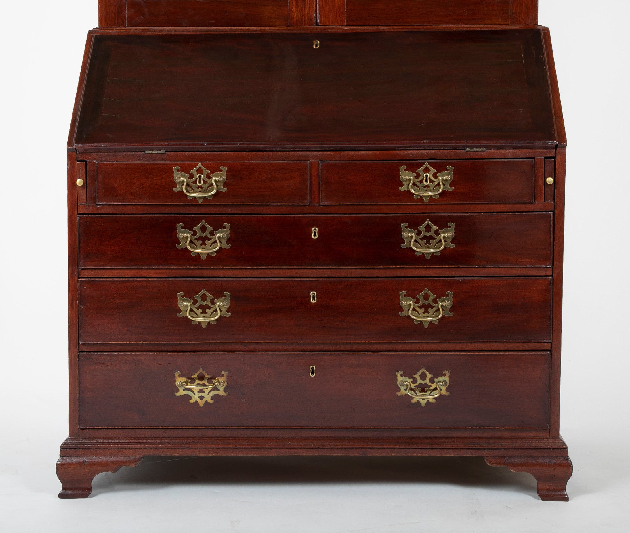 Mahogany Pediment Top Two Part Secretary