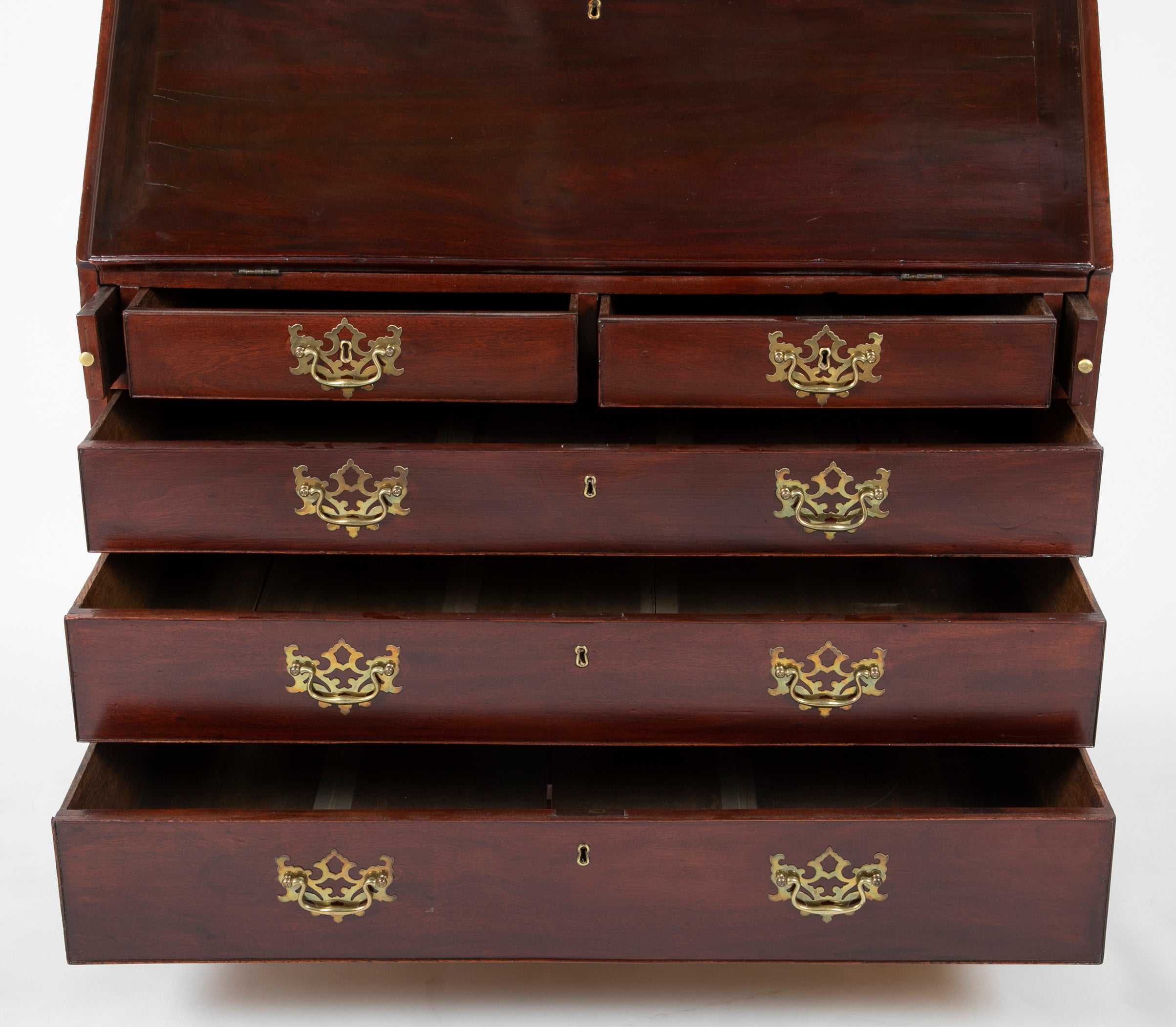 Mahogany Pediment Top Two Part Secretary