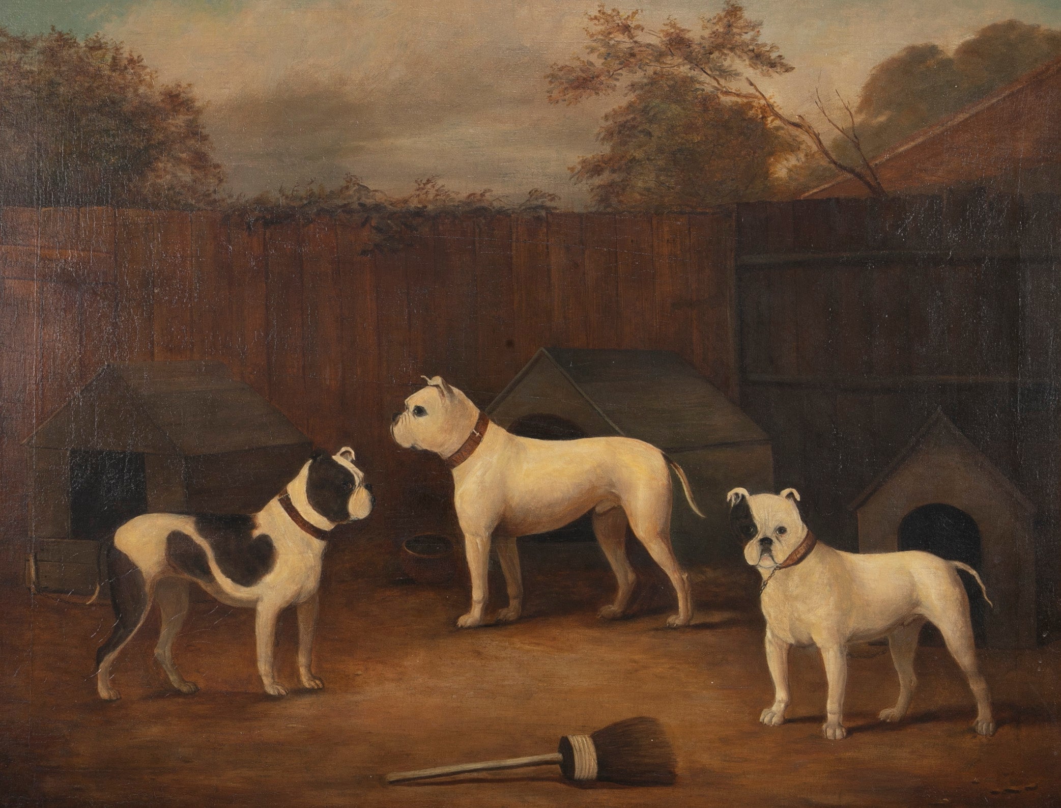 Early 19th Century Oil Painting of Three Dogs by James Ward