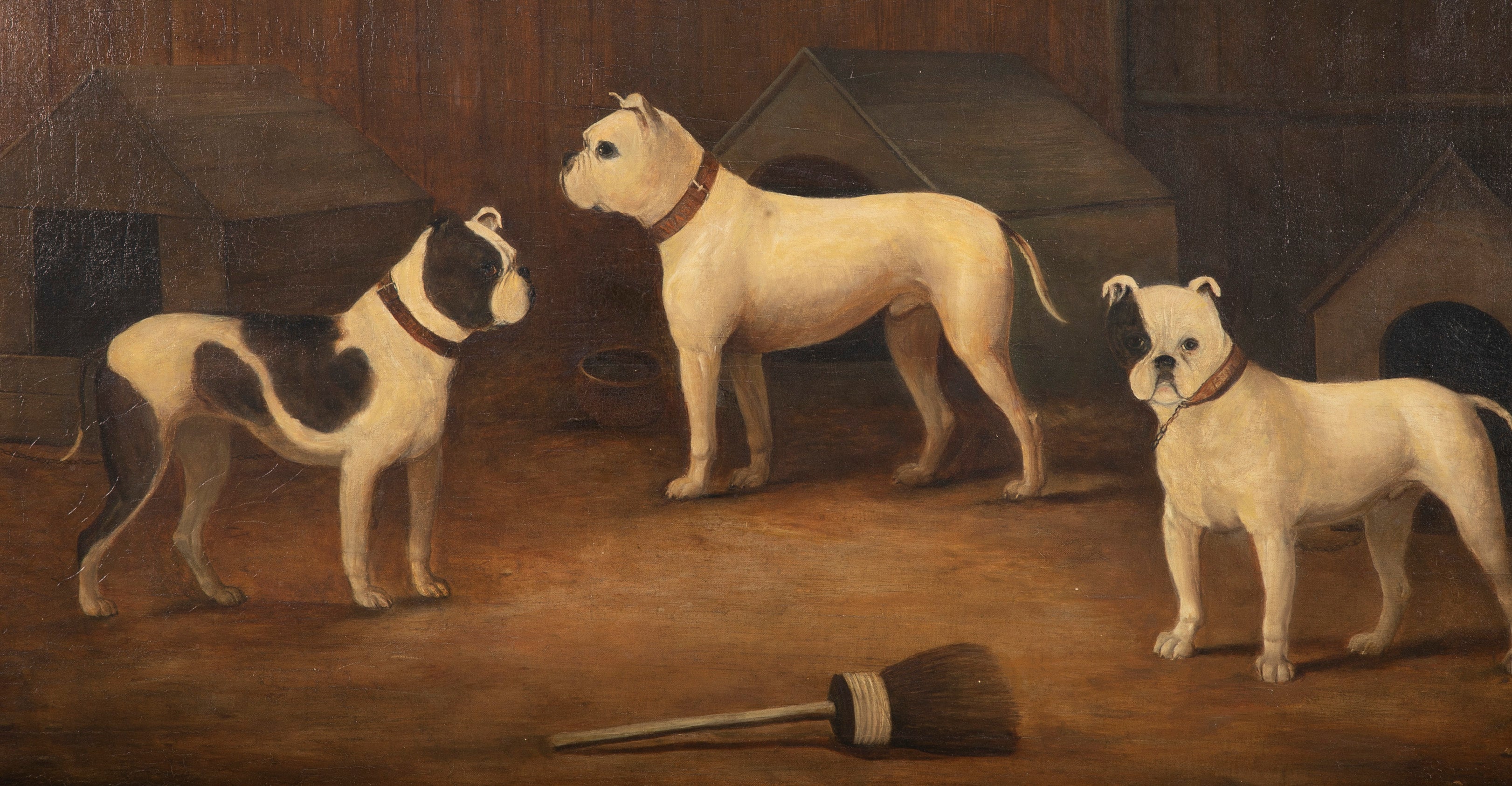 Early 19th Century Oil Painting of Three Dogs by James Ward