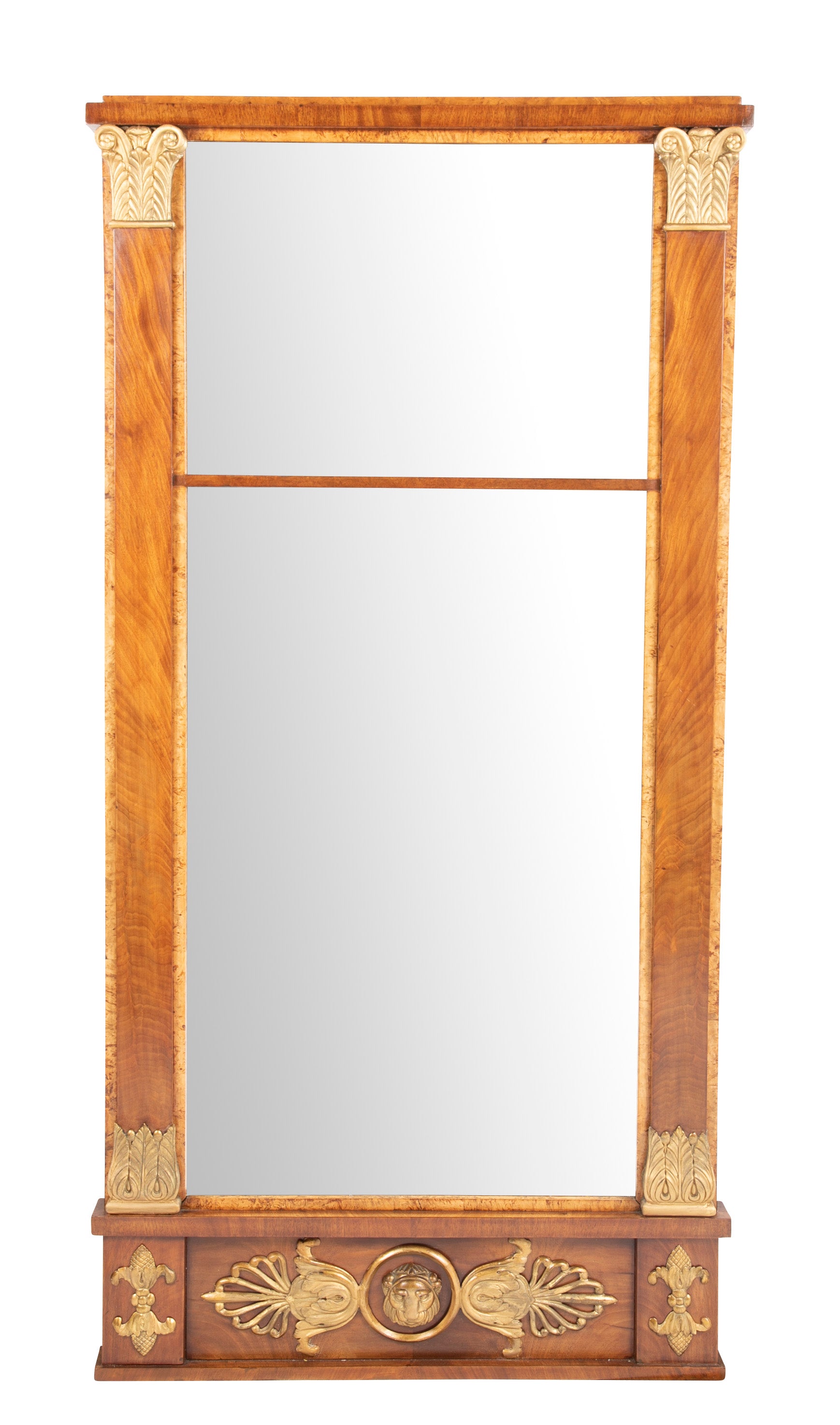 Northern European Mahogany and Birdseye Maple Pier Mirror