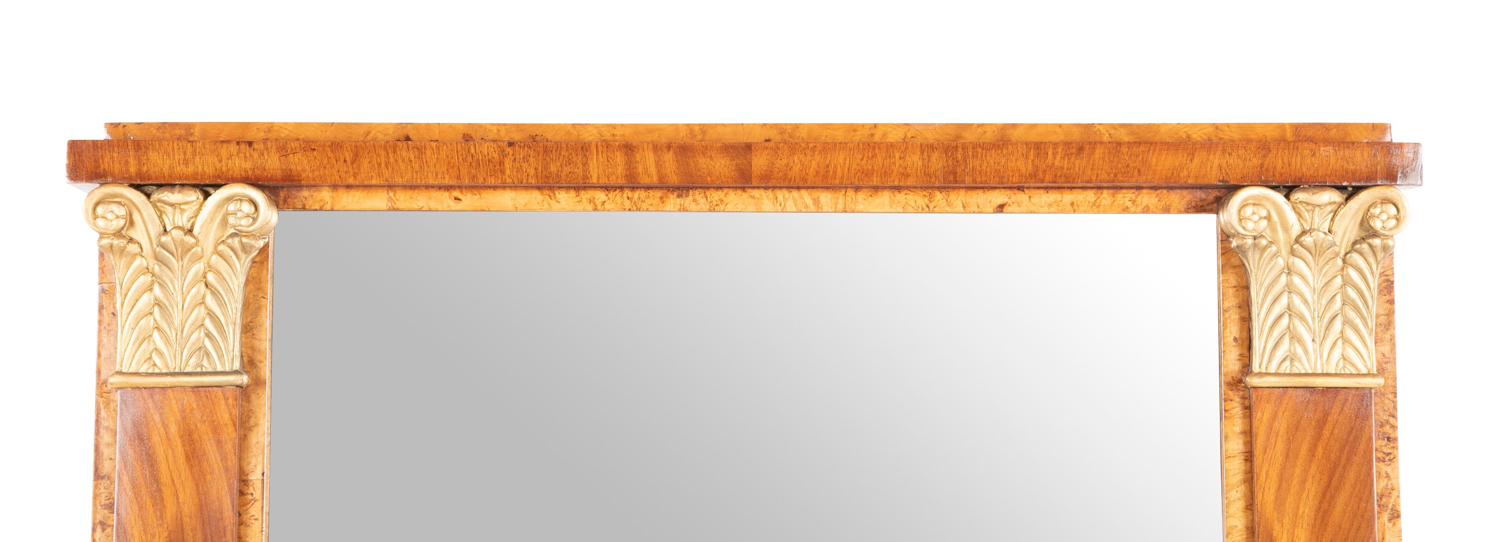 Northern European Mahogany and Birdseye Maple Pier Mirror
