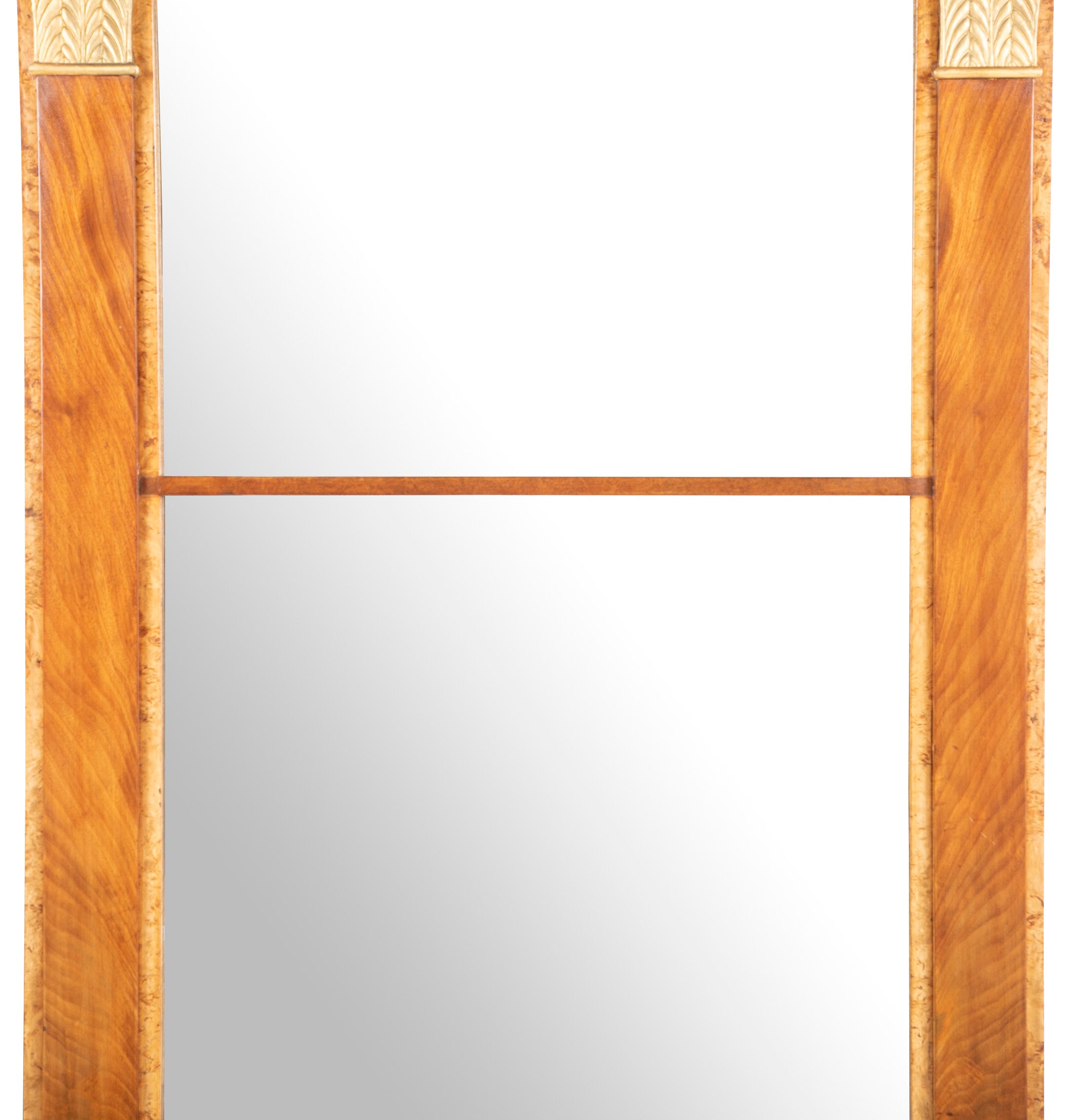 Northern European Mahogany and Birdseye Maple Pier Mirror