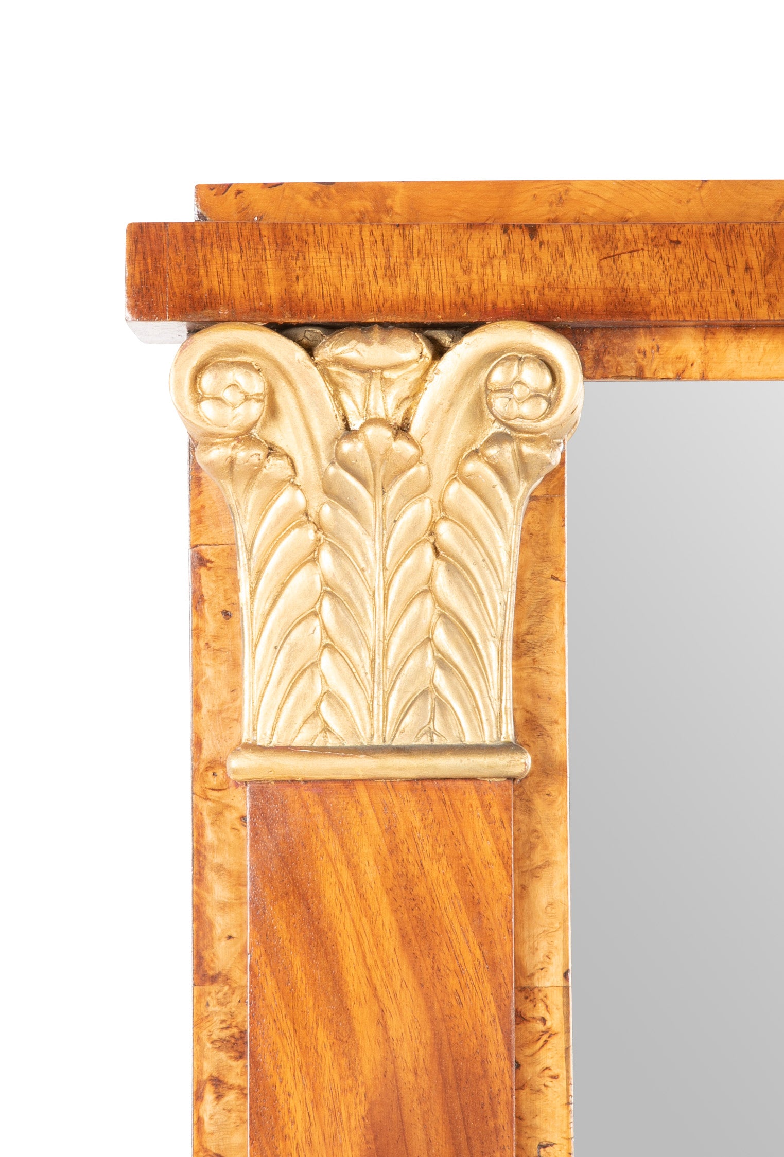 Northern European Mahogany and Birdseye Maple Pier Mirror