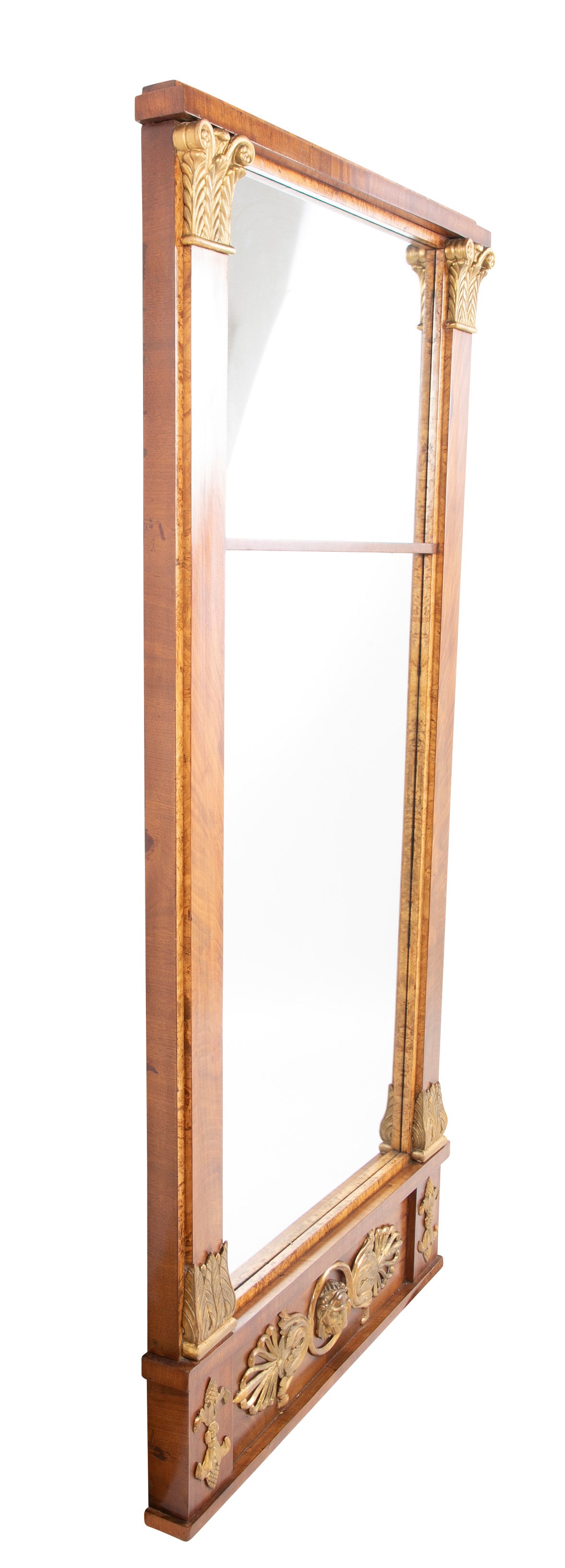 Northern European Mahogany and Birdseye Maple Pier Mirror
