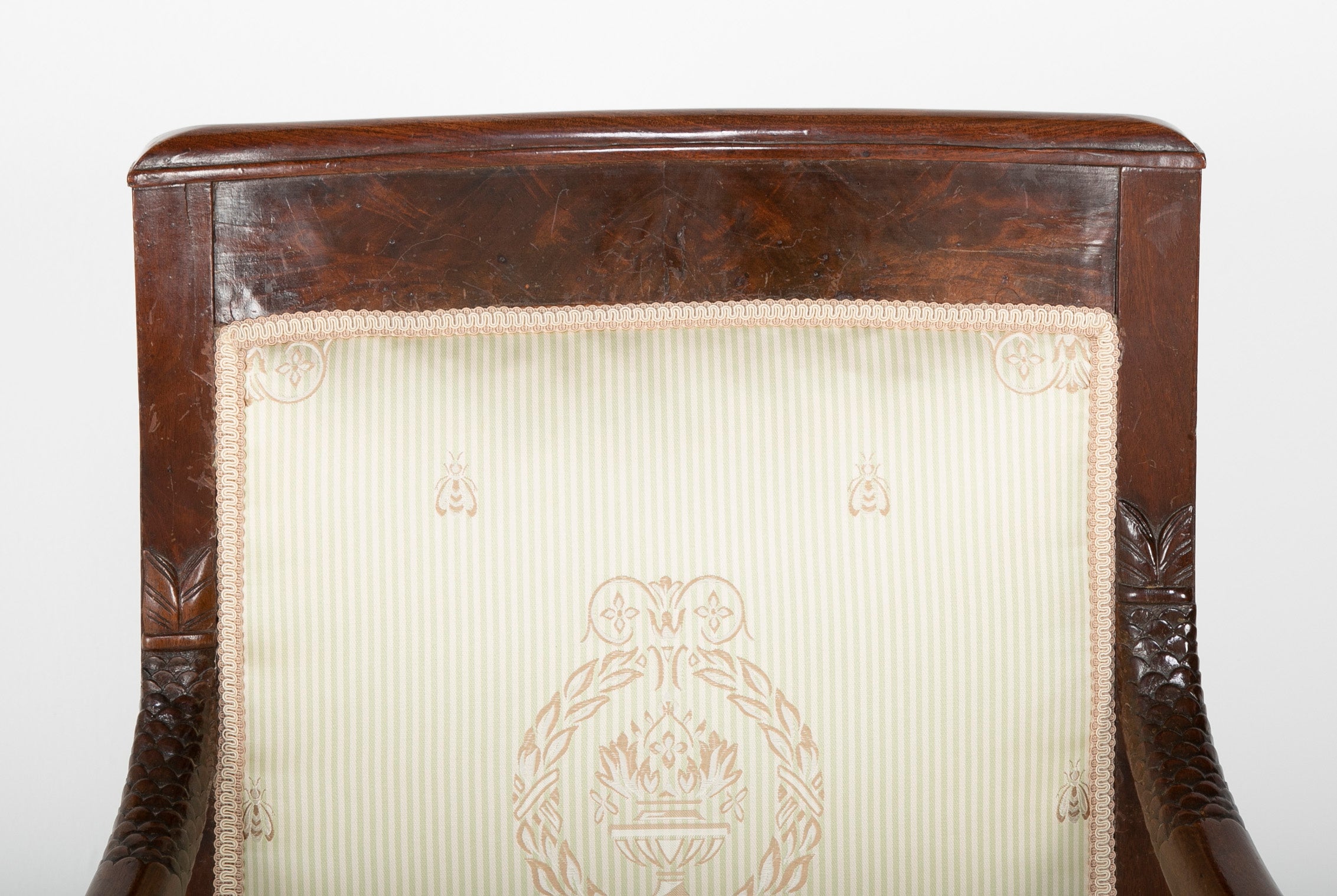 Pair of Carved Cuban Mahogany Charles X Fauteuils