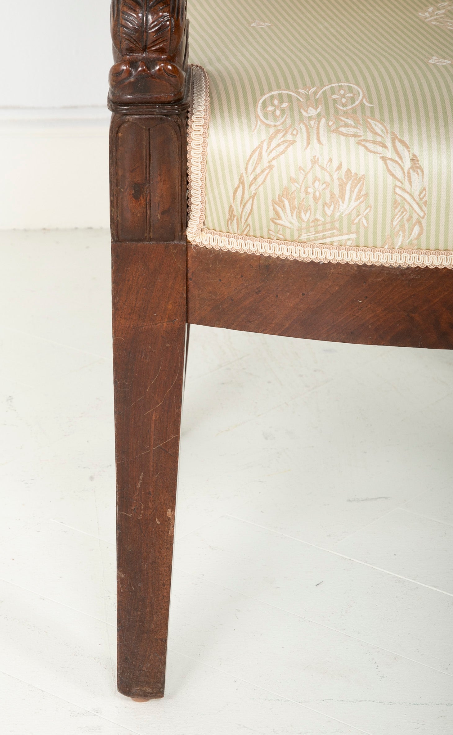 Pair of Carved Cuban Mahogany Charles X Fauteuils