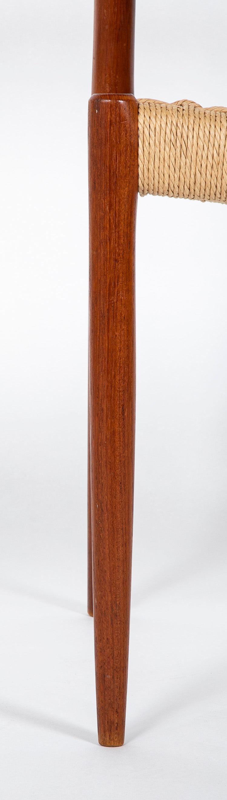 Set of 4 Cotton Cord & Teak Dining Chairs by Danish Designer Niels O. Moller