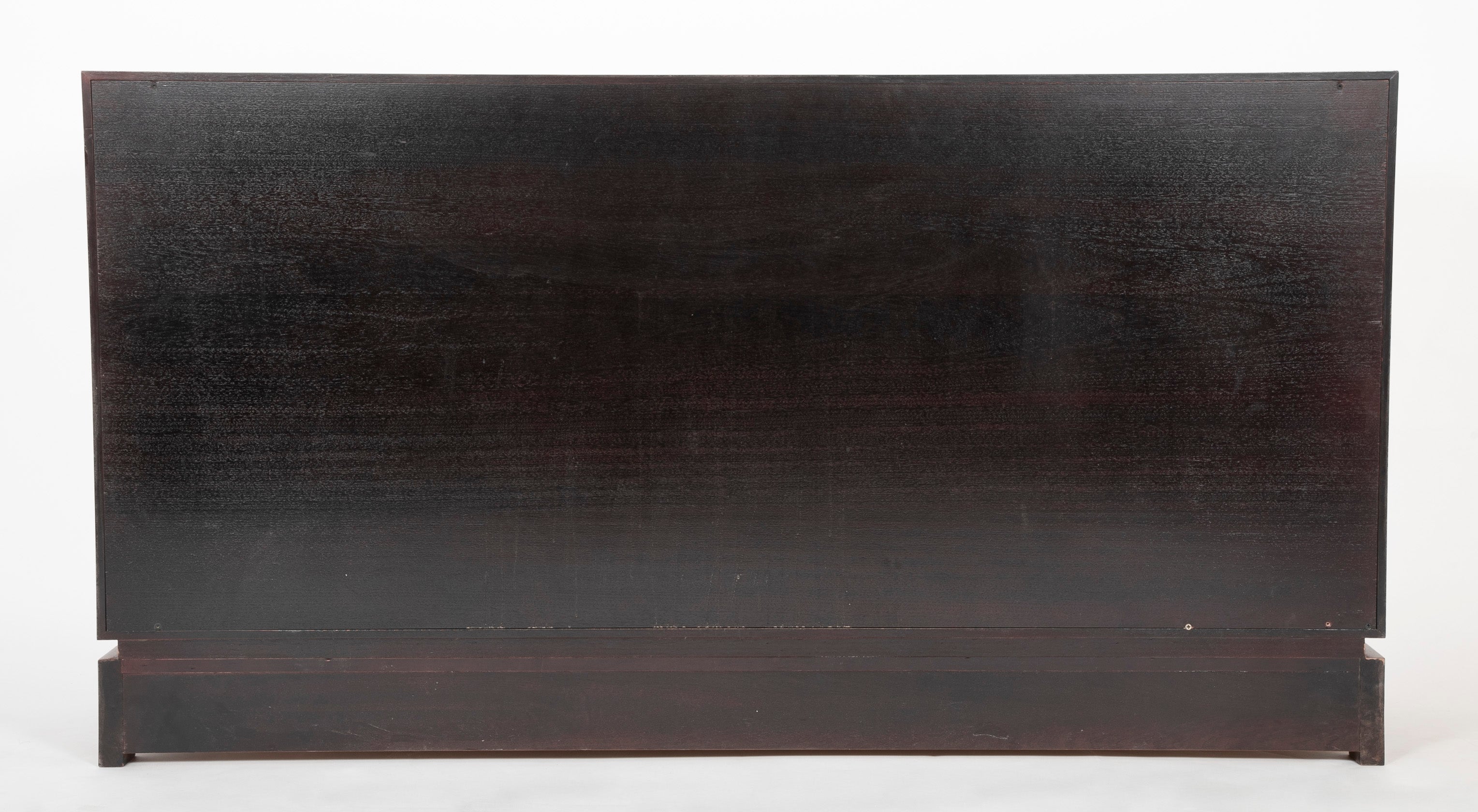 Custom Made Mahogany & Brass Credenza