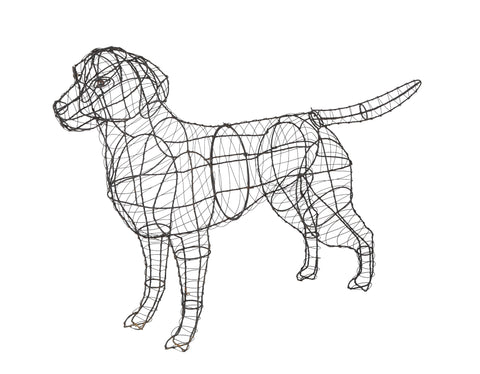 Modern Wire Topiary Form in the Shape of a Labrador Retriever