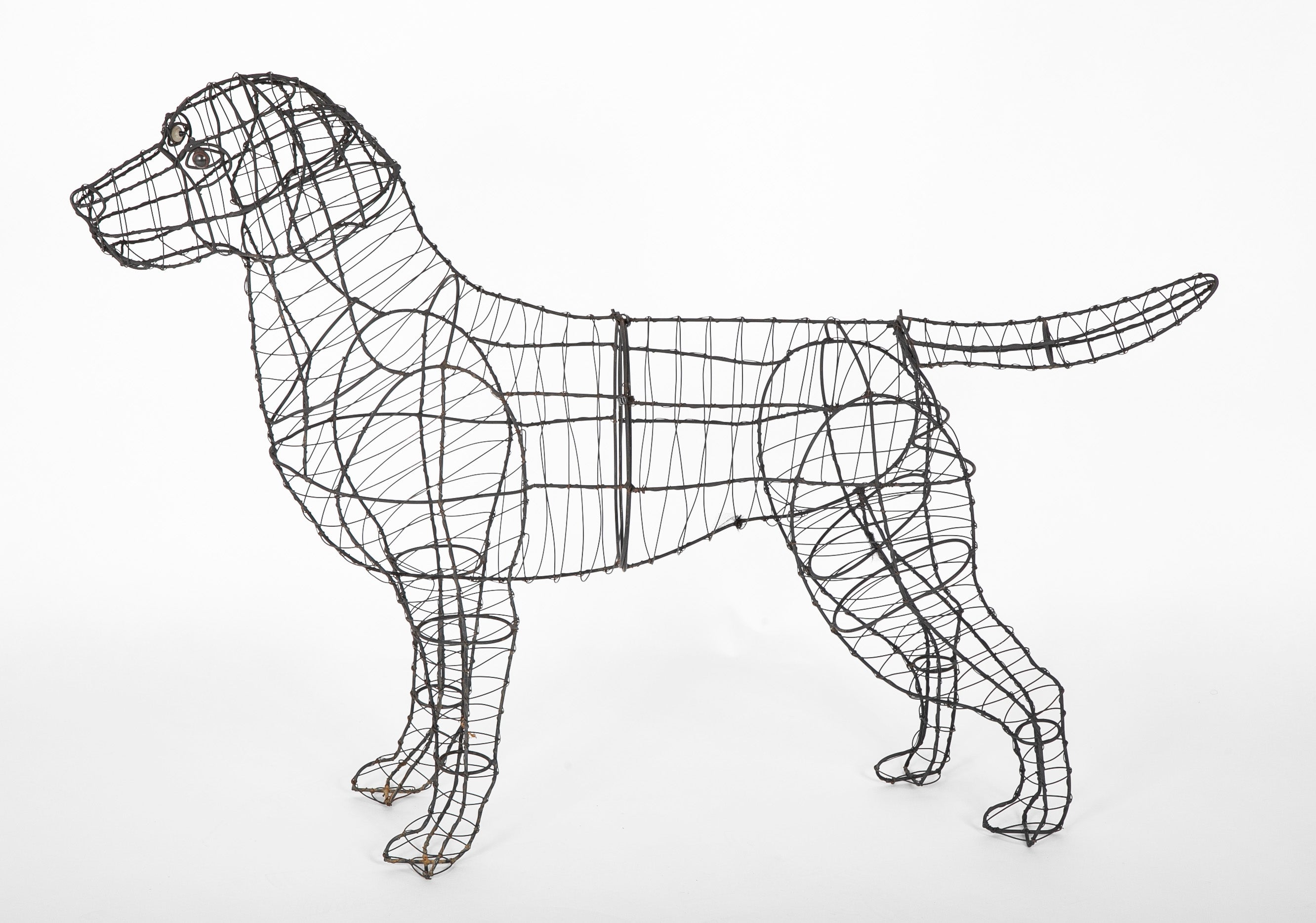 Modern Wire Topiary Form in the Shape of a Labrador Retriever