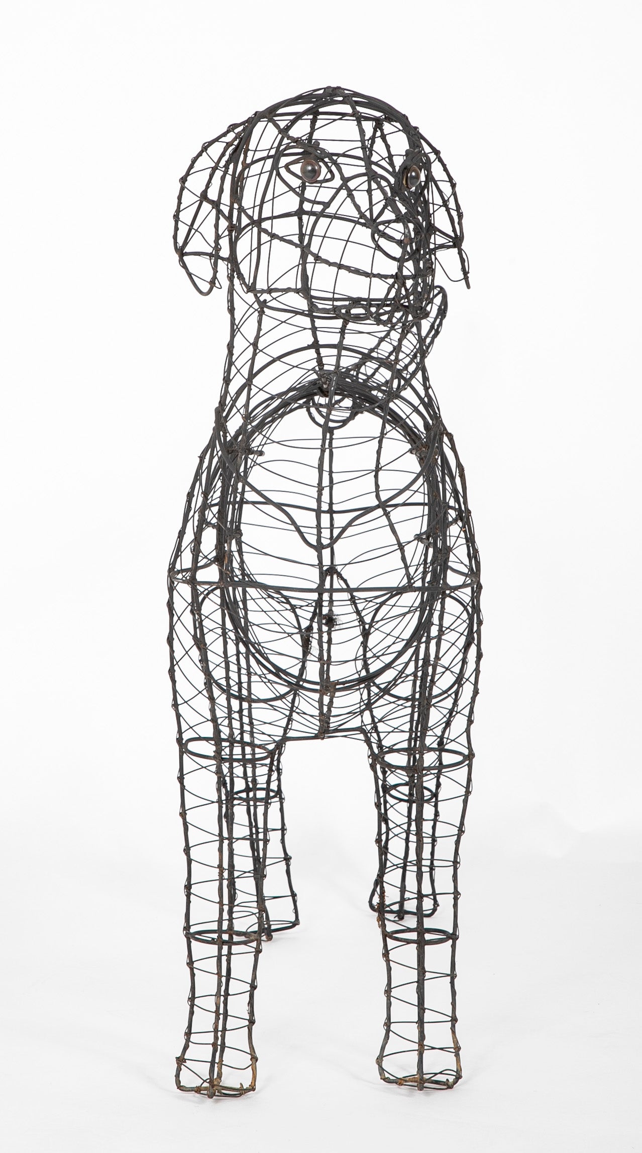 Modern Wire Topiary Form in the Shape of a Labrador Retriever