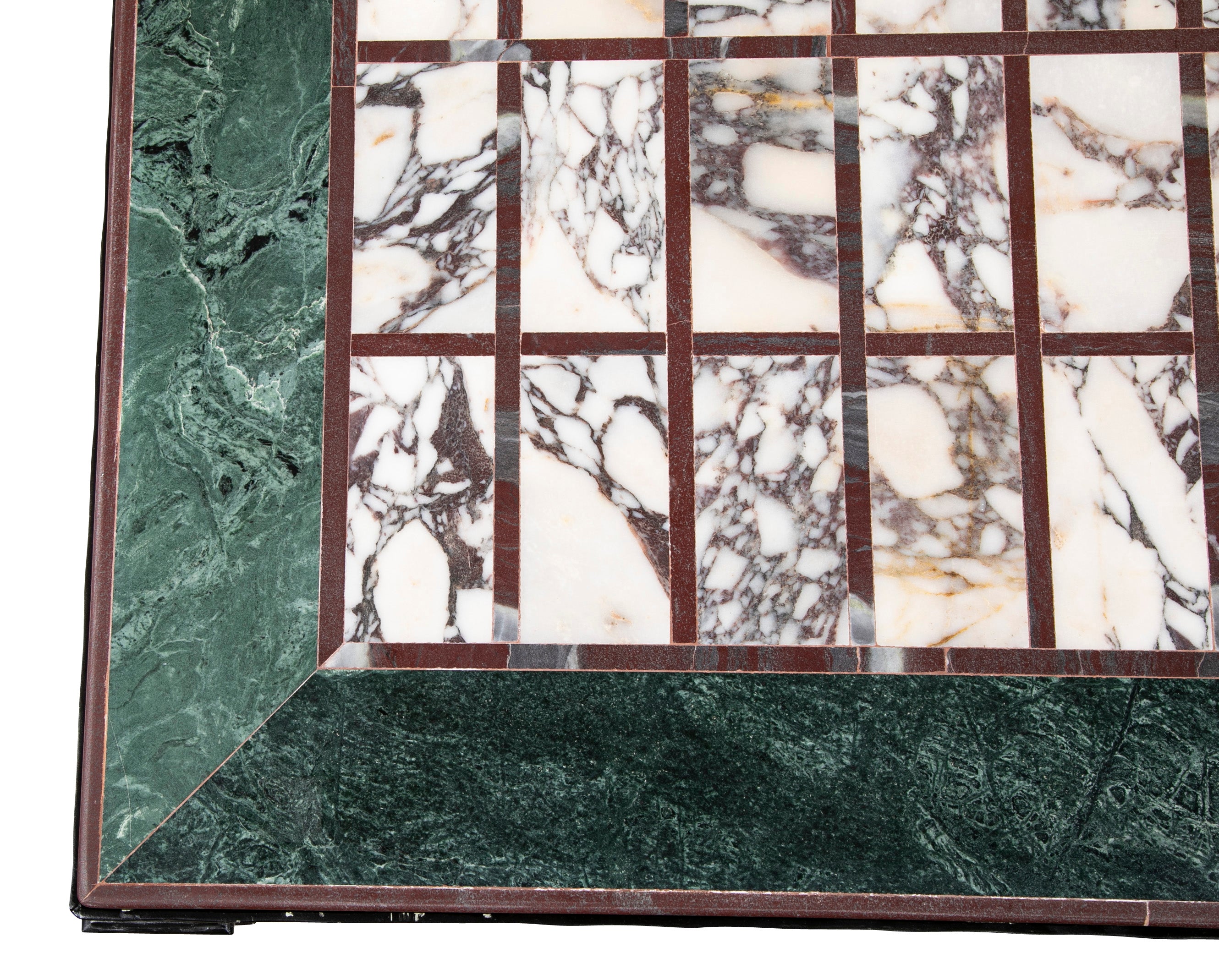 Italian Iron Center Table with Specimen Marble Top