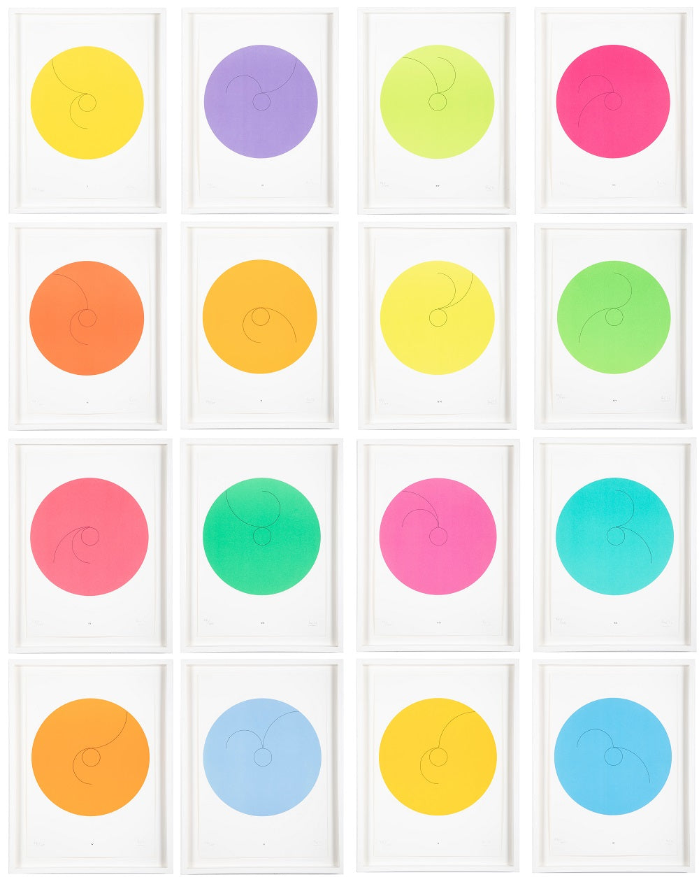 Max Bill, " 16 Constellations" 1974 Set of 16 lithographs.