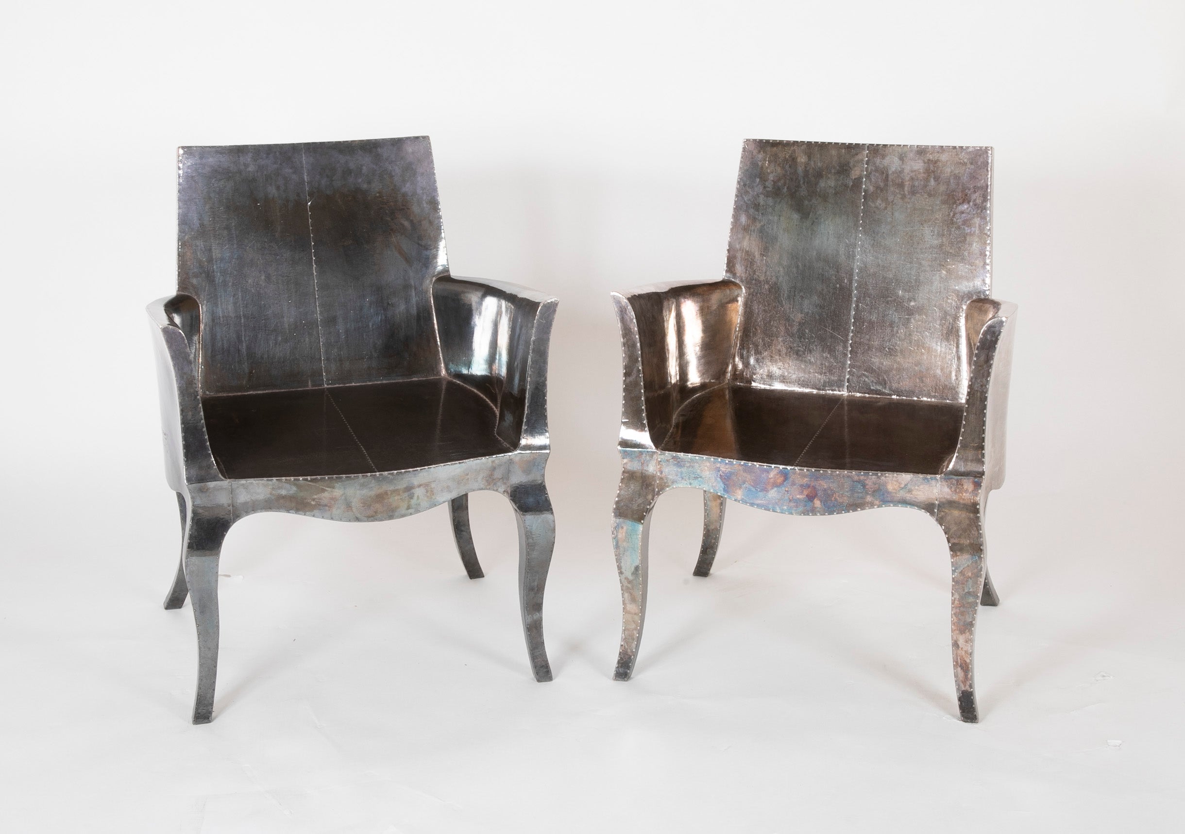 Pair of Silvered "Louise" Chairs by Paul Mathieu
