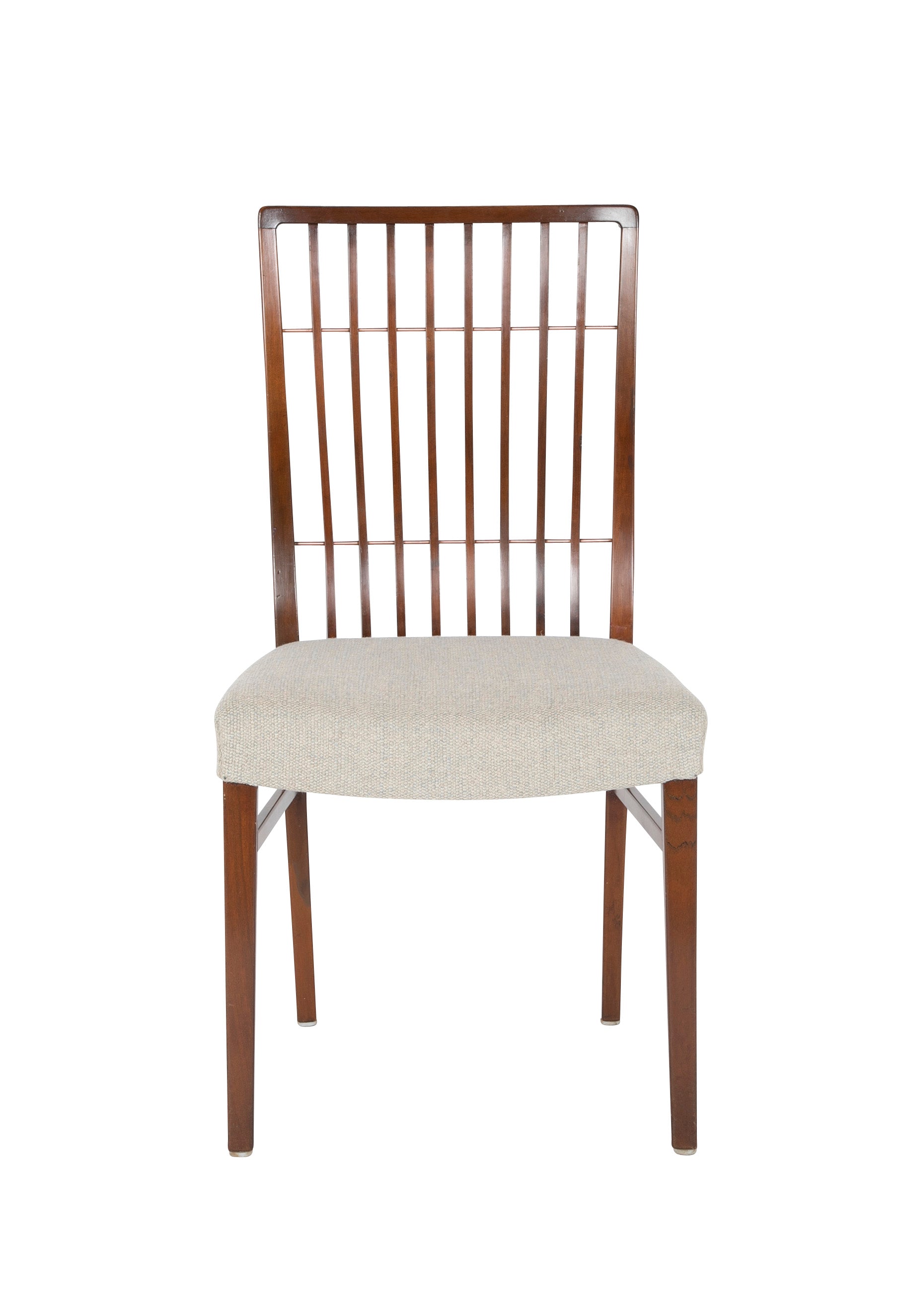 Set of 8 Mid-Century Danish Dining Chairs of Mahogany with Copper Accents