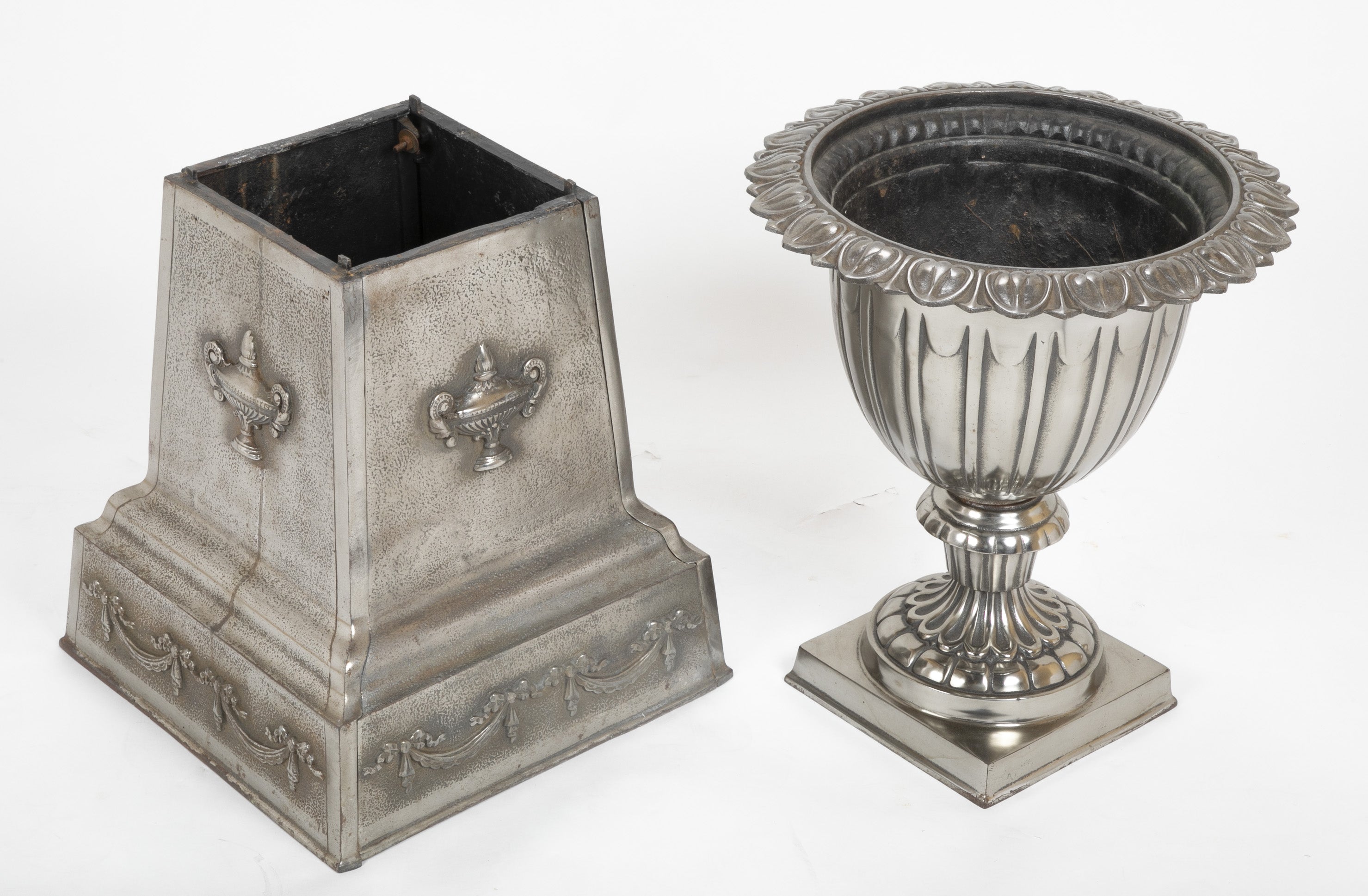 Late 19th Century Polished Cast Iron Garden Urn