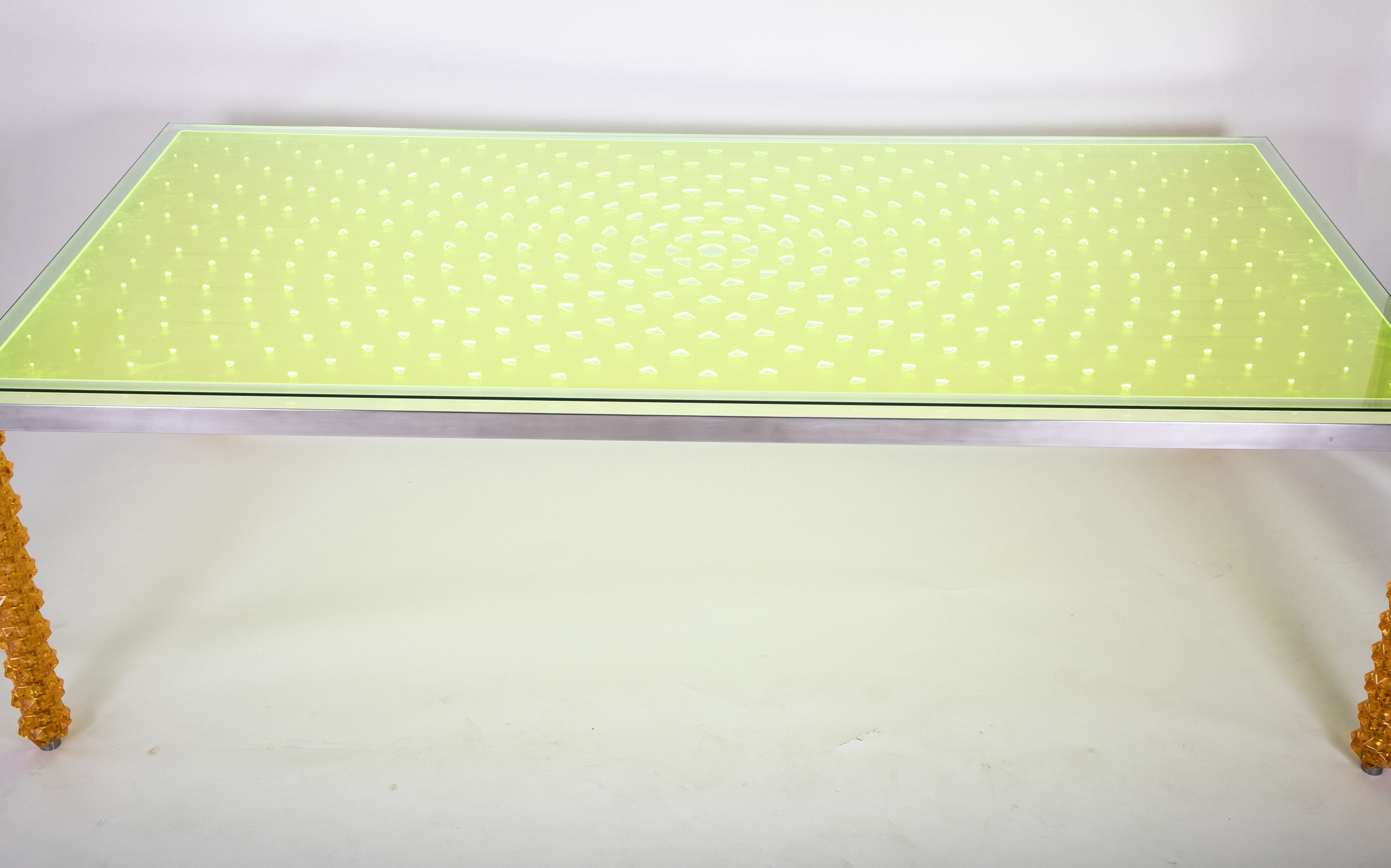 Dining Table Designed by Sawaya & Moroni in Stainless Steel and Lucite