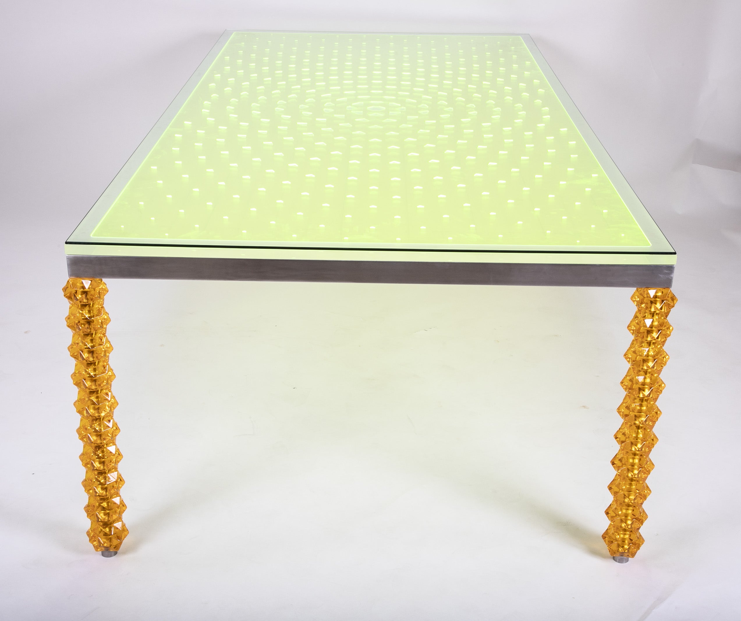 Dining Table Designed by Sawaya & Moroni in Stainless Steel and Lucite