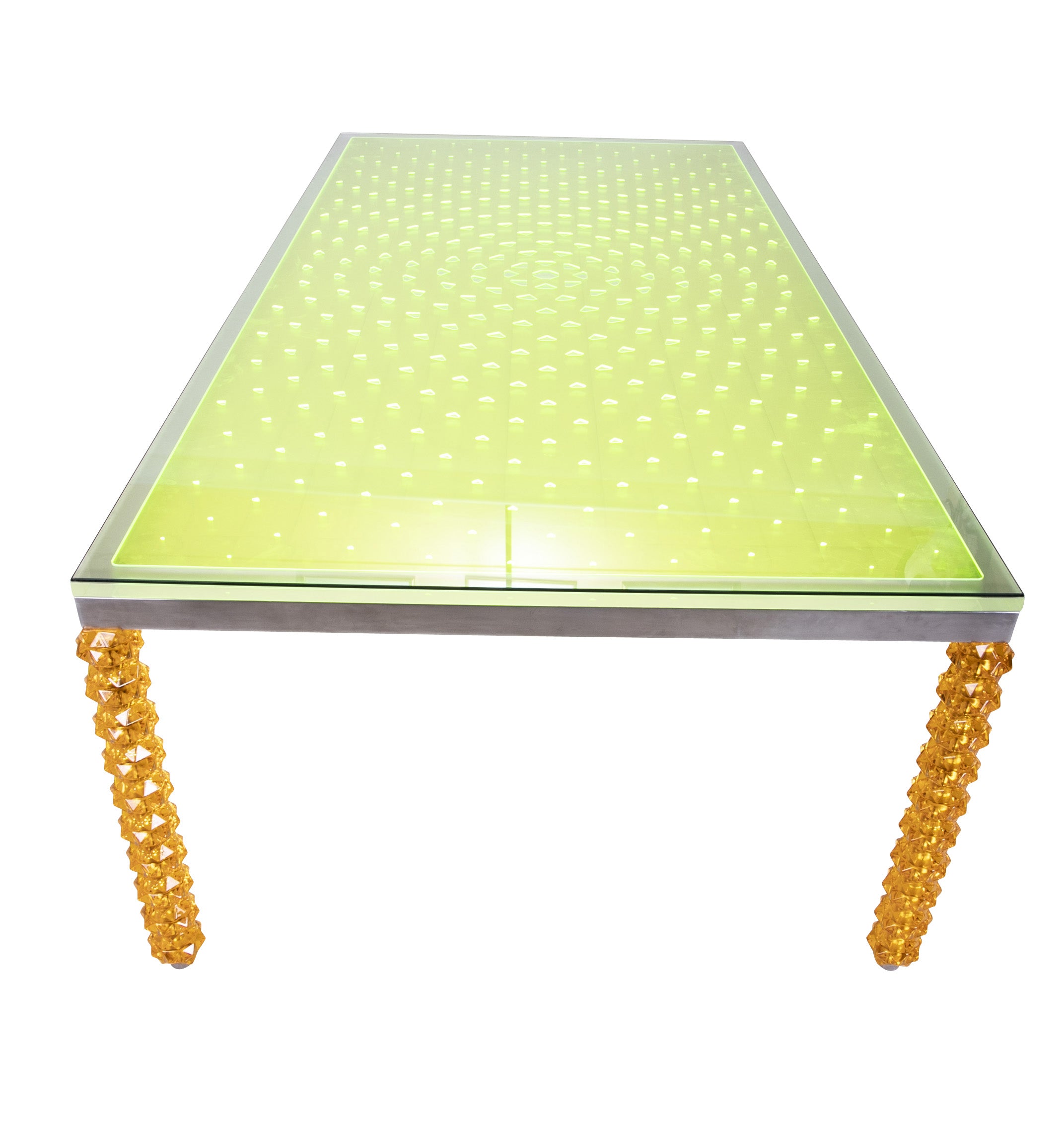 Dining Table Designed by Sawaya & Moroni in Stainless Steel and Lucite