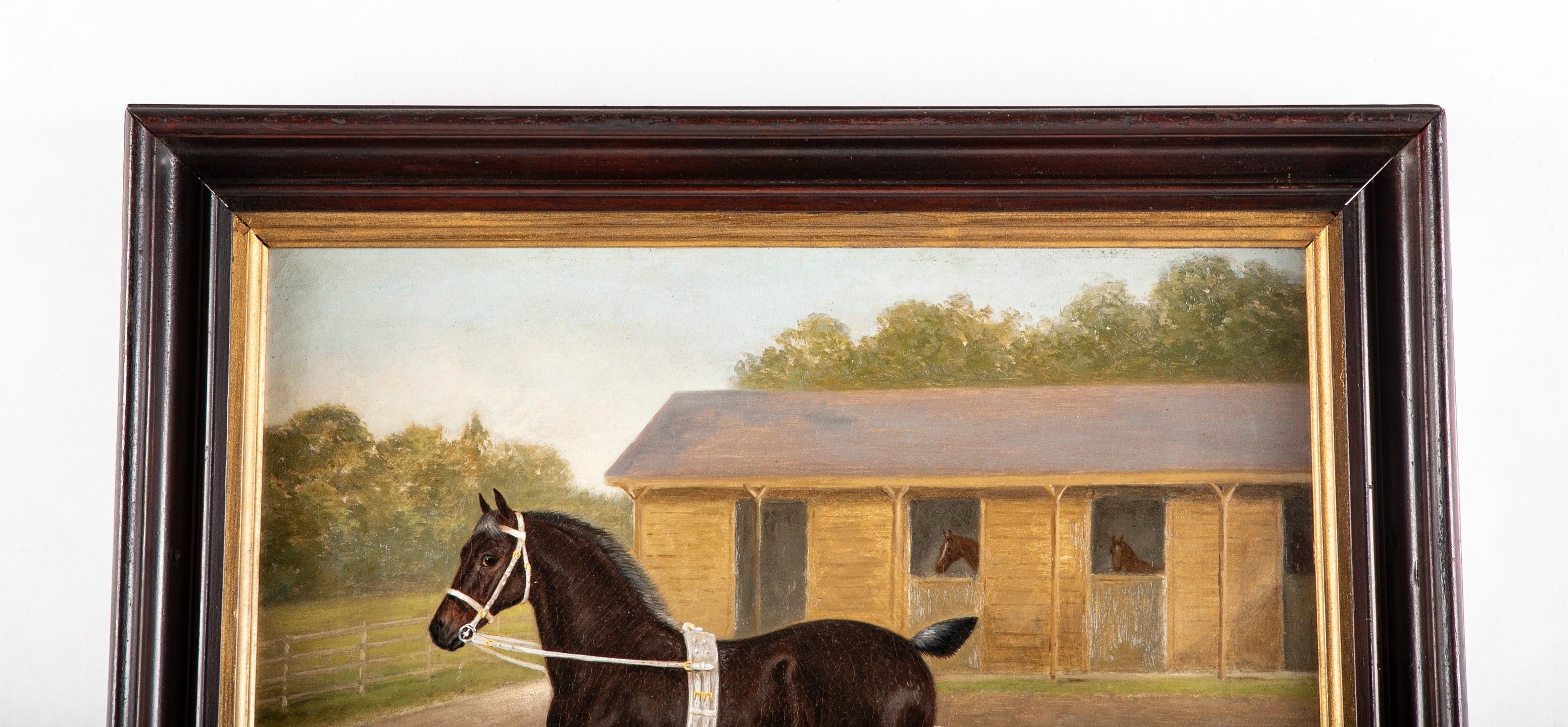 "Taking the Lead" Oil on Canvas by Equestrian Painter F. C. Clifton