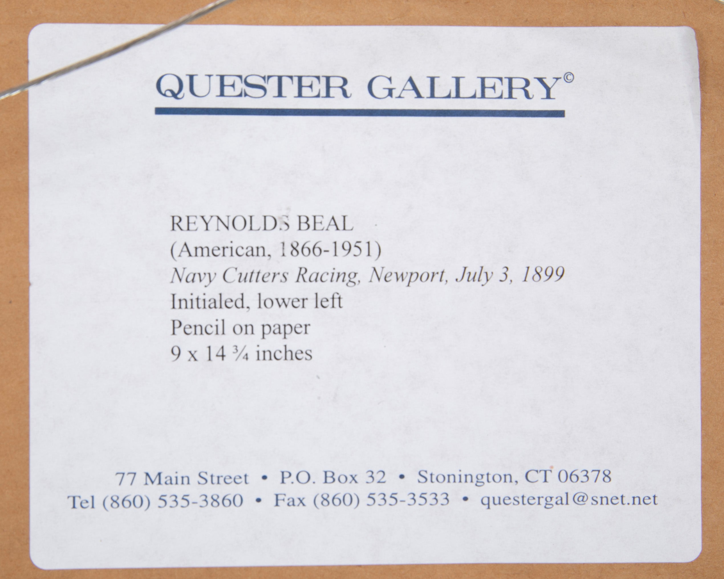 Pair of Pencil Drawings of Newport Boats Racing by American Impressionist Reynolds Beal