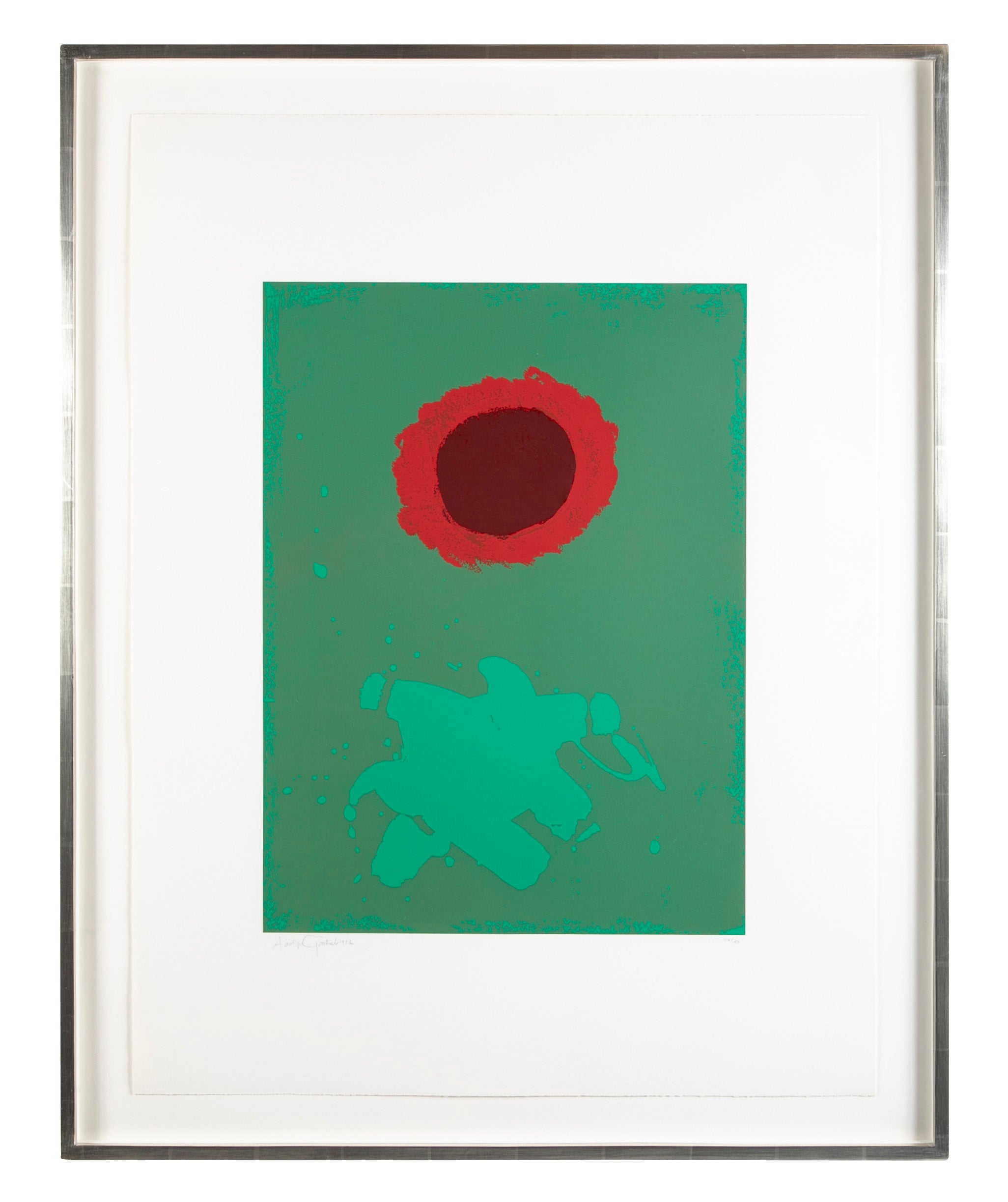 "Chrome Green" a Serigraph by American Abstract Artist Adolf Gottlieb