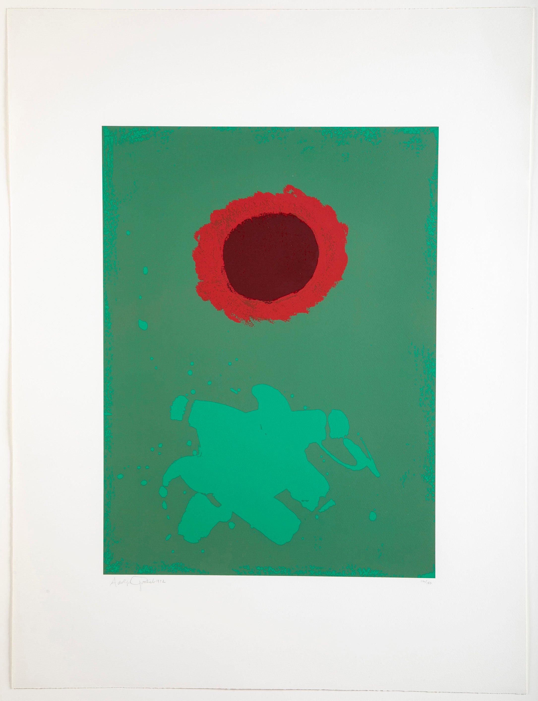 "Chrome Green" a Serigraph by American Abstract Artist Adolf Gottlieb