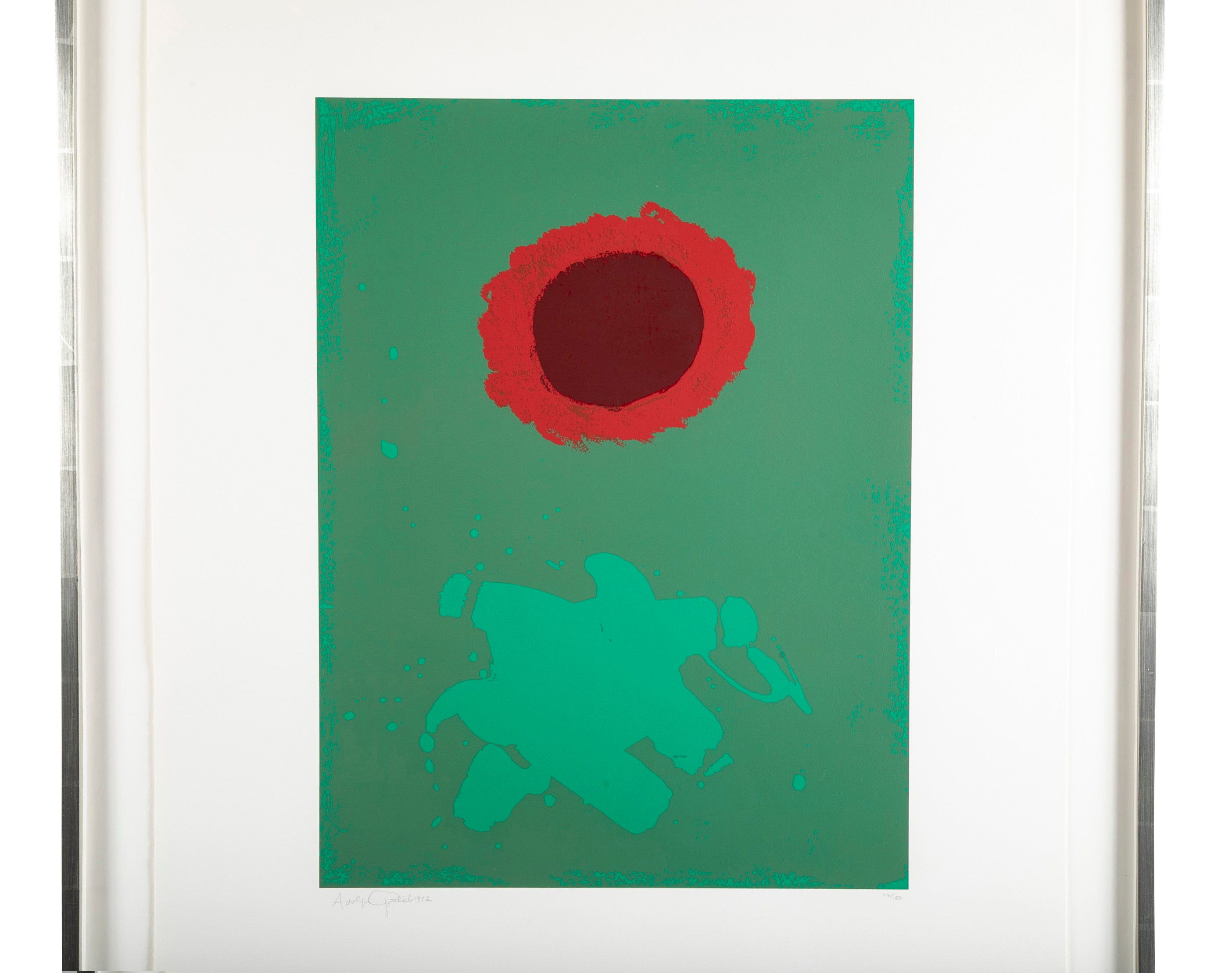 "Chrome Green" a Serigraph by American Abstract Artist Adolf Gottlieb