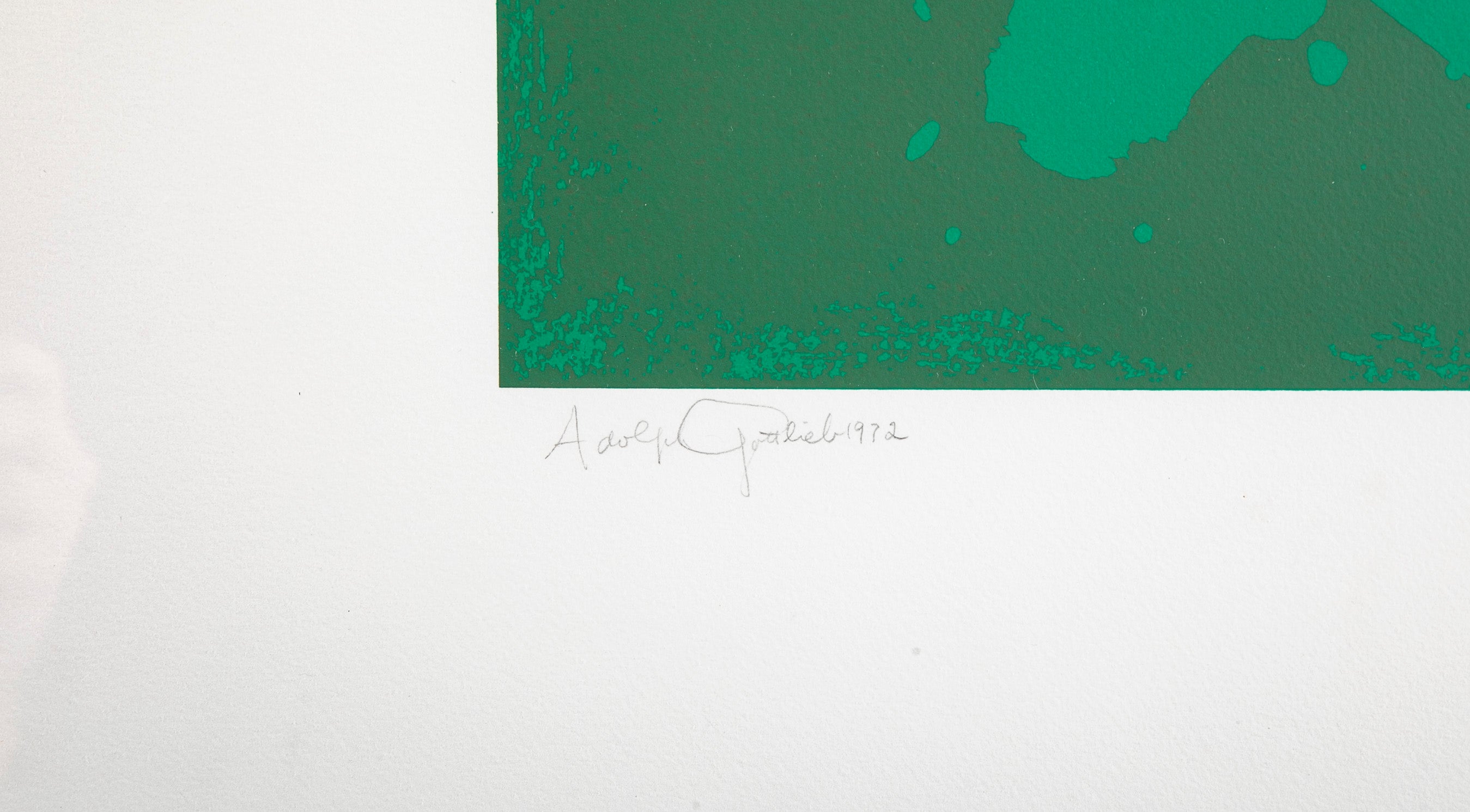 "Chrome Green" a Serigraph by American Abstract Artist Adolf Gottlieb