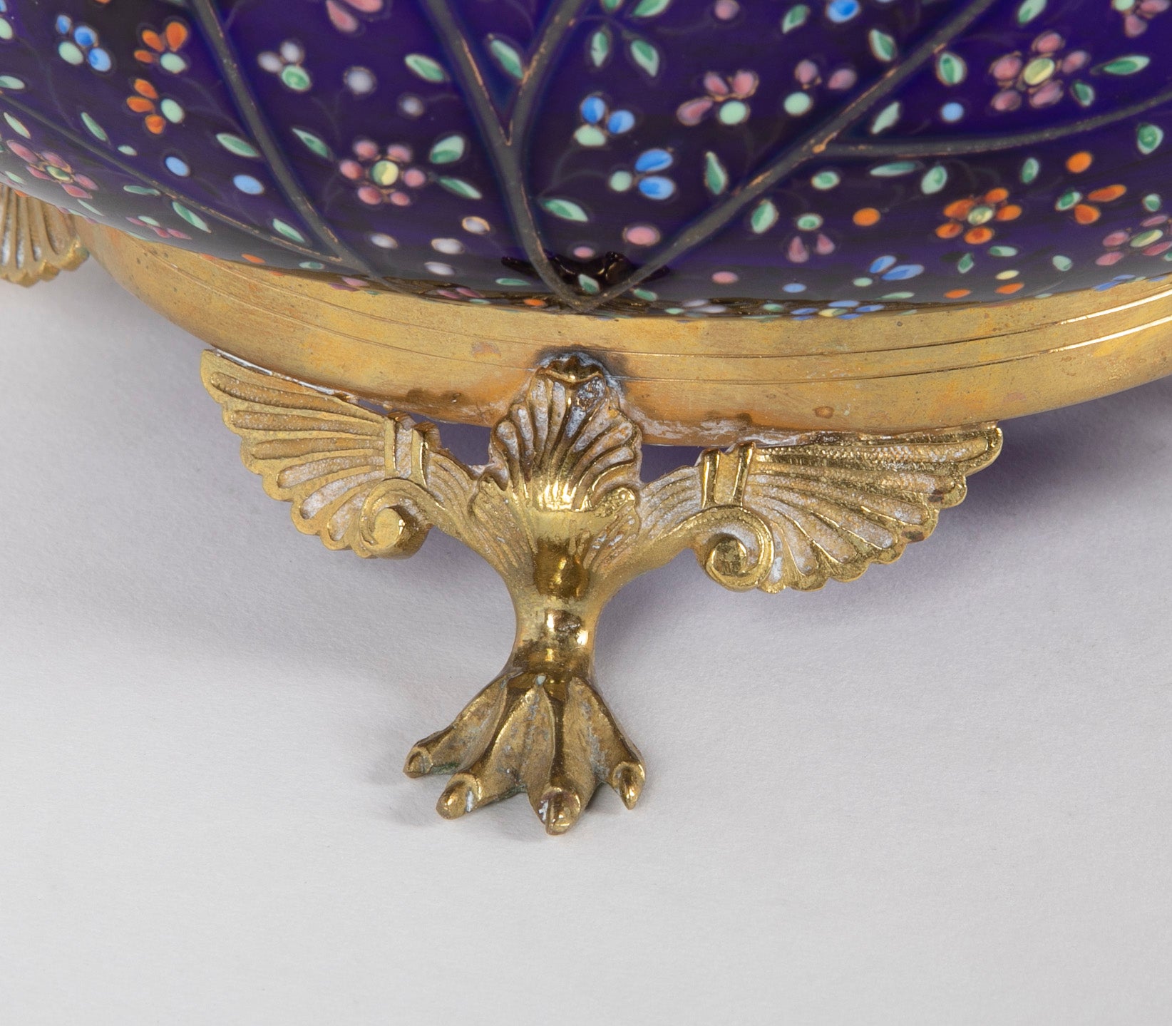 19th Century Bohemian Moser Round Enameled Box