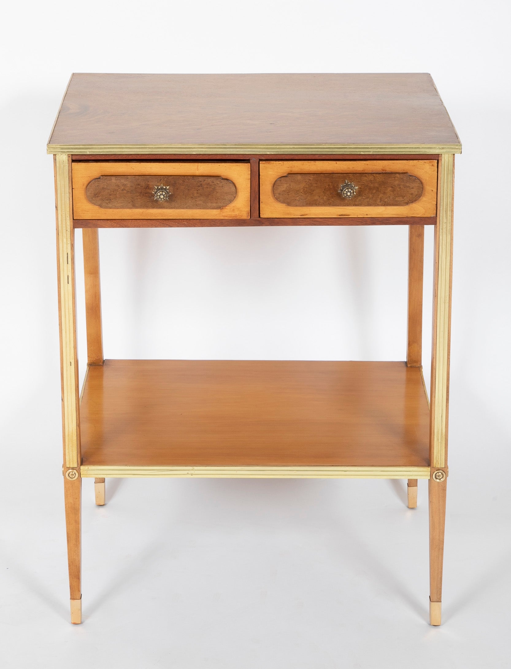 Pair of Burl Two Drawer Baltic Side Tables