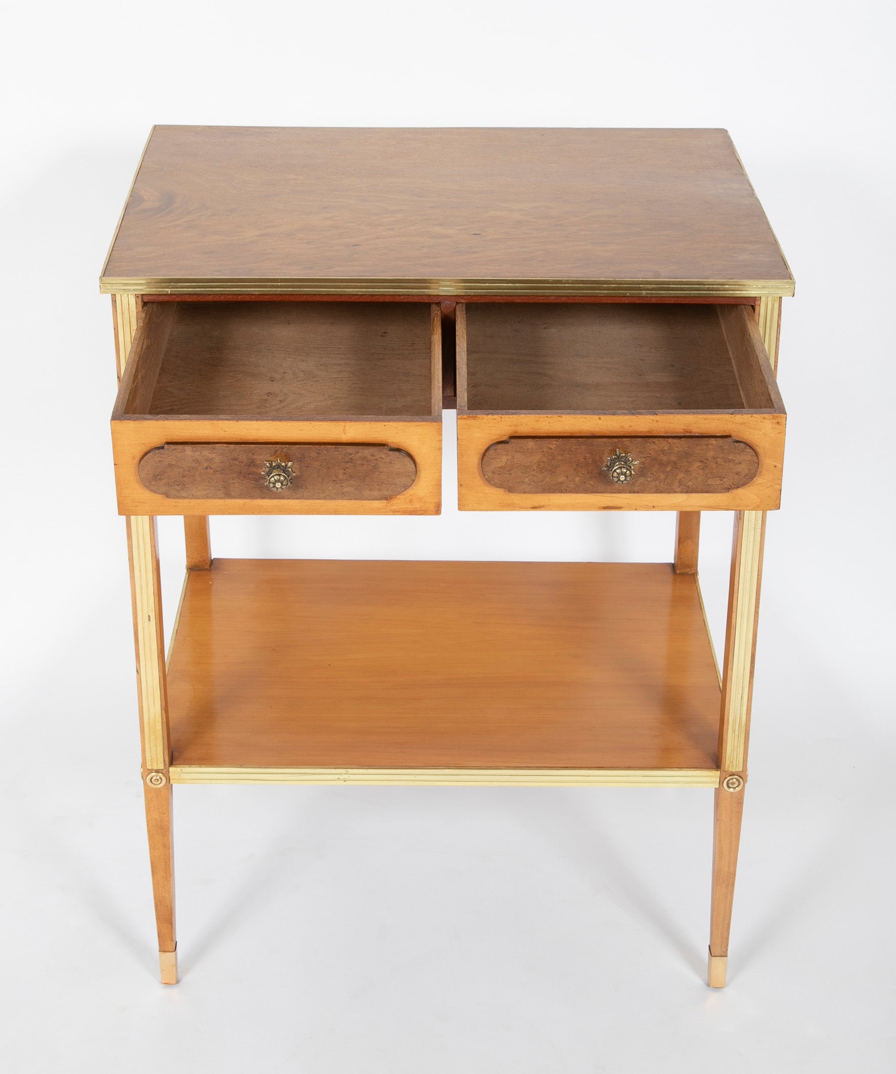 Pair of Burl Two Drawer Baltic Side Tables