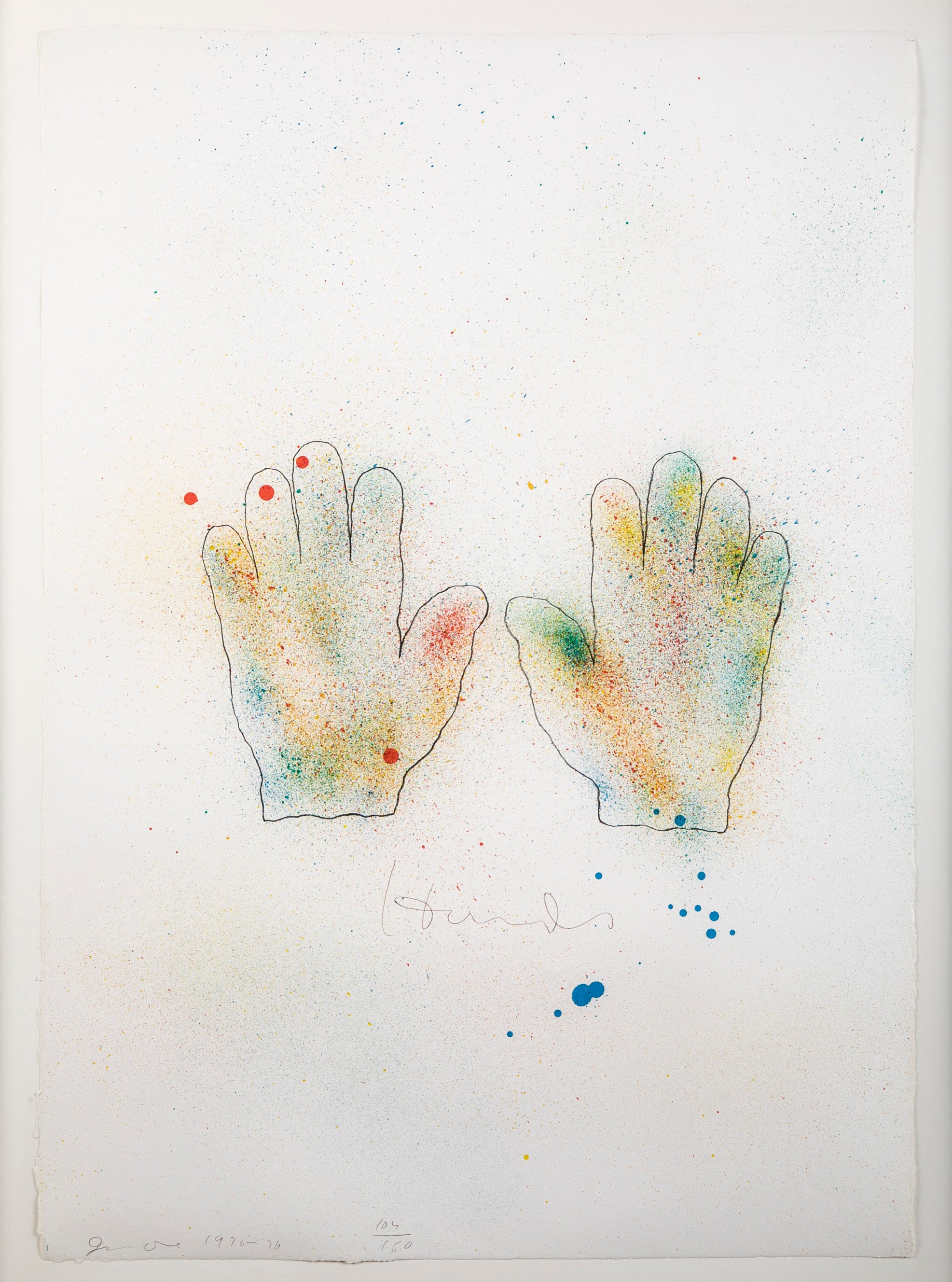 "Hands" Lithograph in Colors by Jim Dine