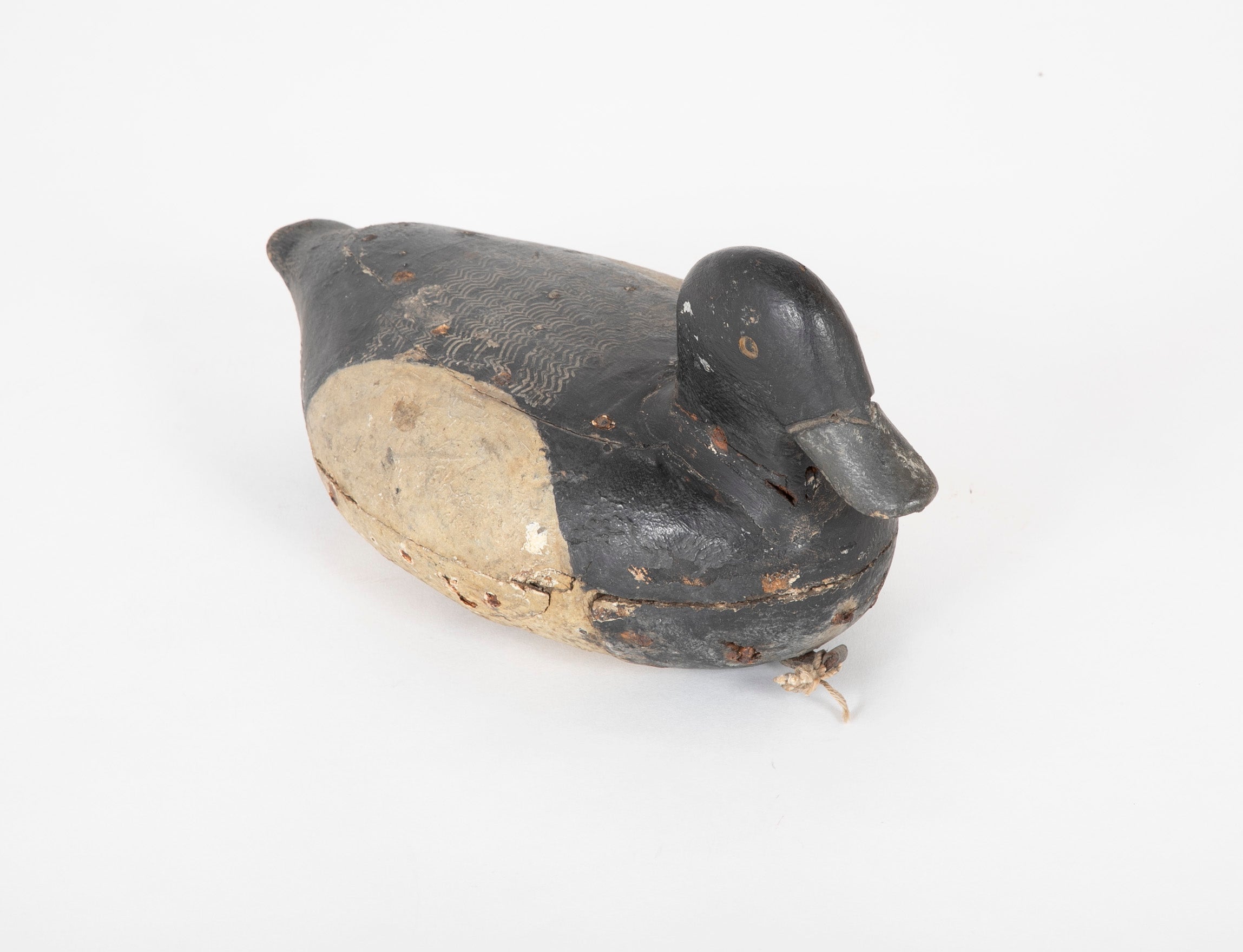 Set of 3 Bluebill Drake Decoy Rig Mates Attributed to Cassius Smith of Connecticut