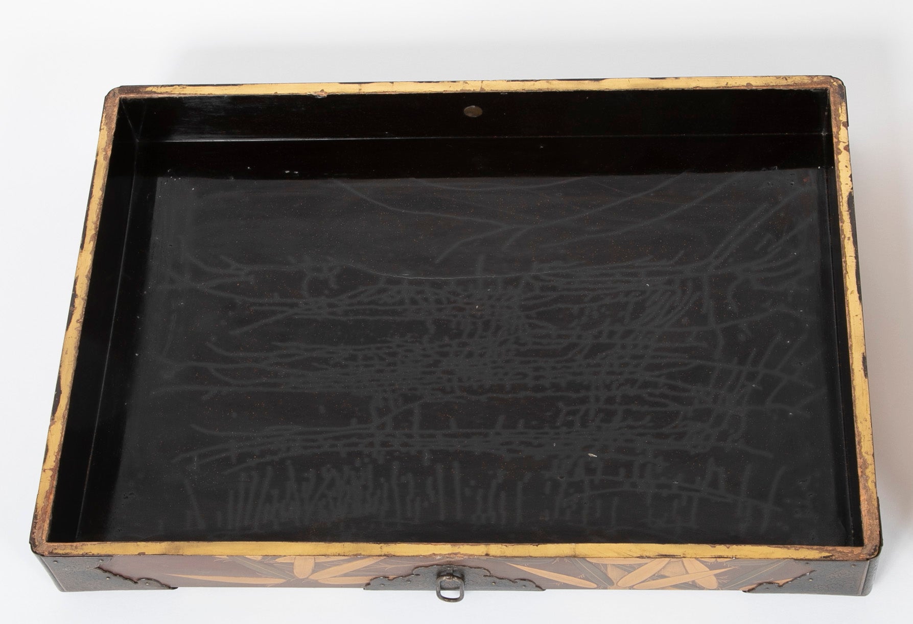 Japanese Edo Period Fabric Chest on Later Gilt Stand